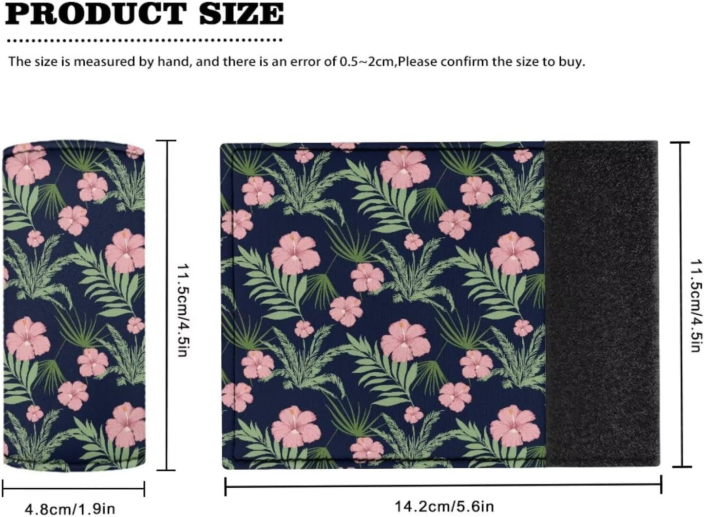Pink Flowers Luggage Identifier for Suitcase 2 Pcs Luggage Handle Protection Sleeve Cover Set Neoprene Suitcase Protective Handle Cover Washable and Portable