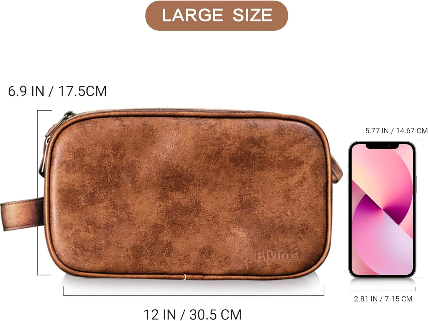 Elviros Toiletry Bag for Men, Large Travel Shaving Dopp Kit Water-resistant Bathroom Toiletries