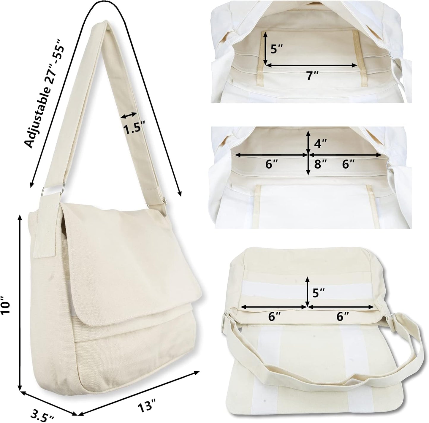 Canvas Messenger Bag Cross Body Bag Shoulder Bag Simple Design Thick and Sturdy