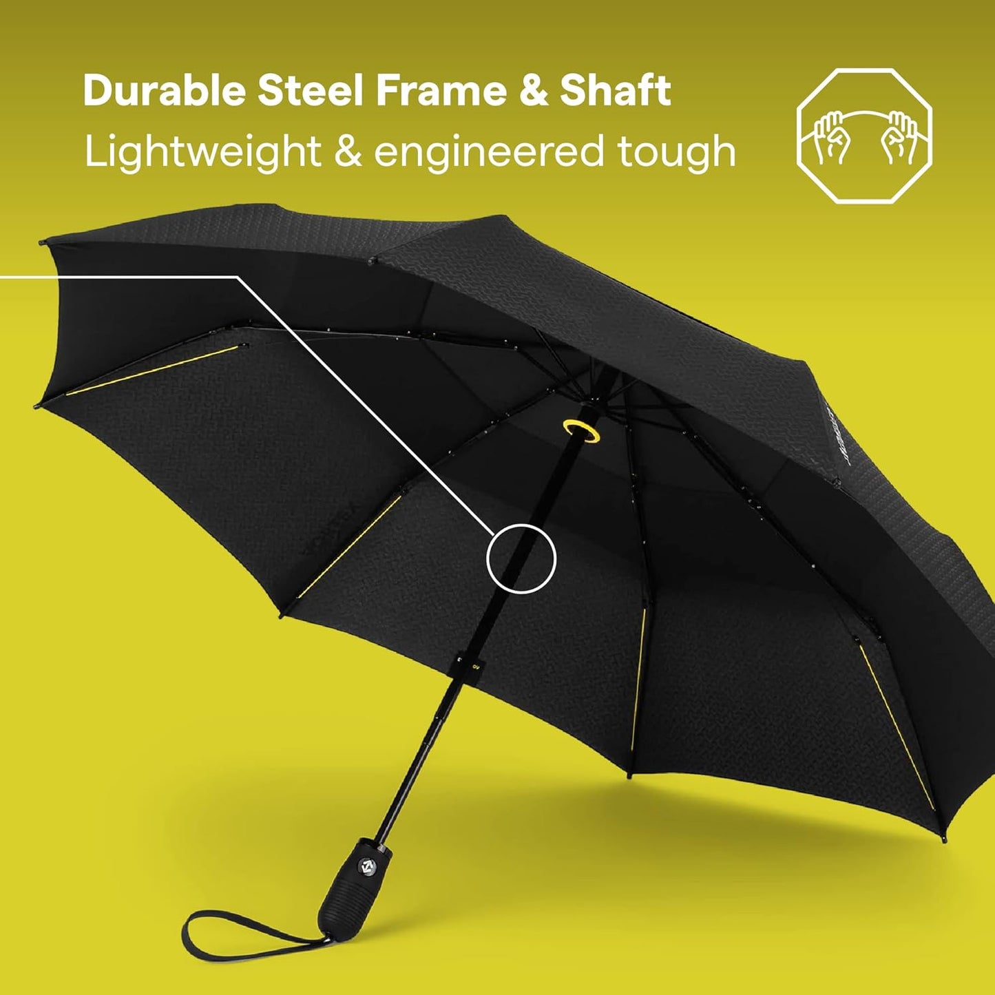 ShedRain Vortex Automatic Compact Folding Windproof Travel Umbrella – Rain & Windproof Vented Double Canopy – Protect from Rain, Sun & Wind - Wind Tunnel Tested to 75 mph