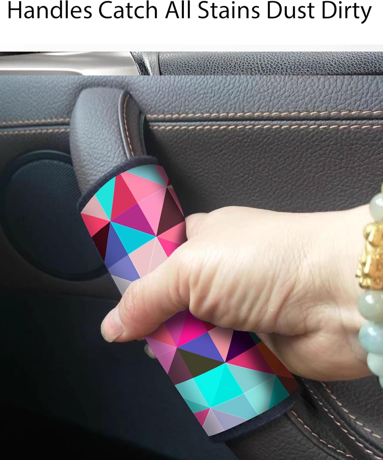 2 Pack Luggage Handle Wrap Travel Tags - Set of Luggage Tags for Suitcases, Identifiers, Marker, and Handle Covers - Cruise Accessories and Travel Gifts(Colorful Abstract