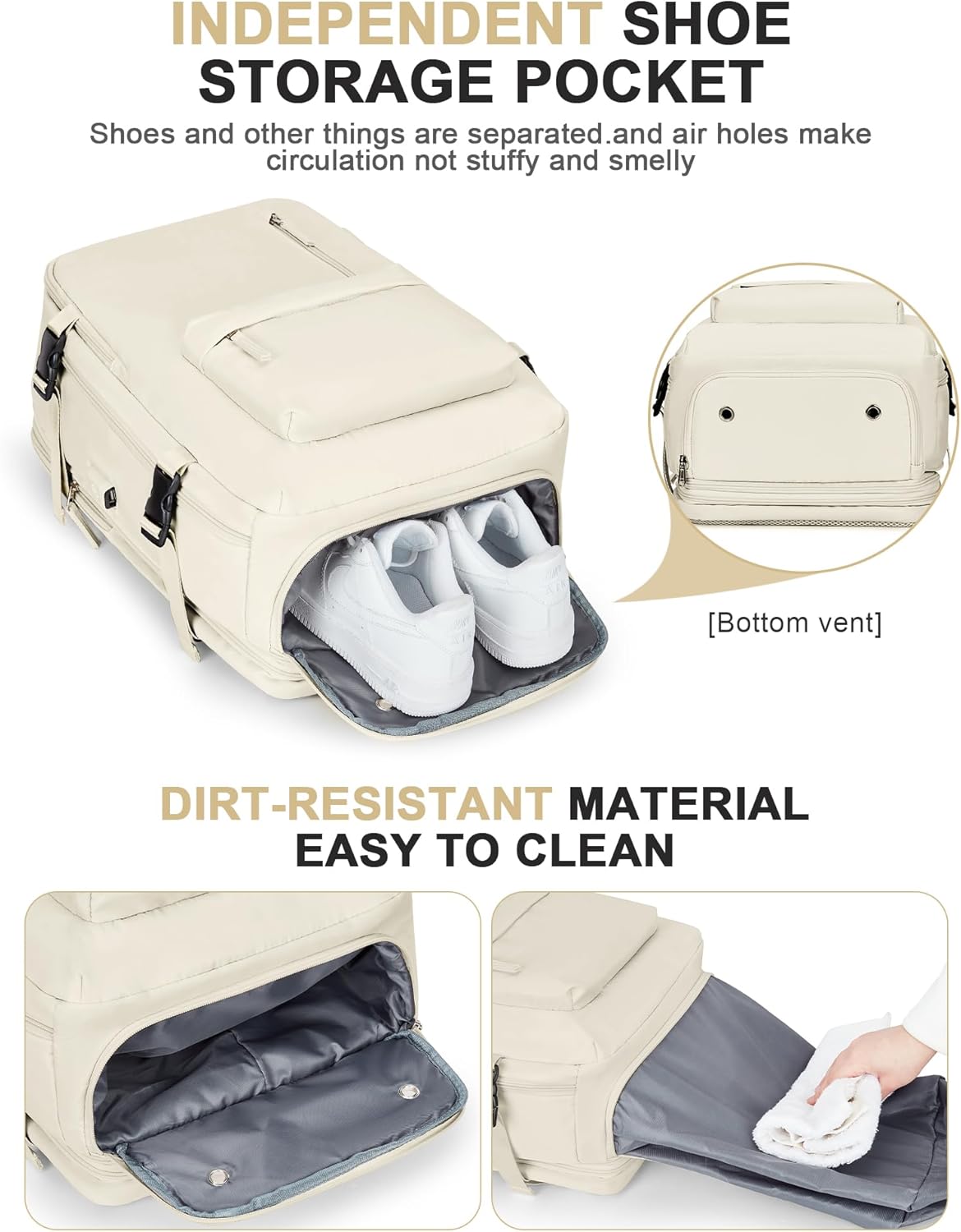 WONHOX Large Travel Backpack Carry on Flight Approved Laptop Work Business Backpack for Women Men Mochila de Viaje