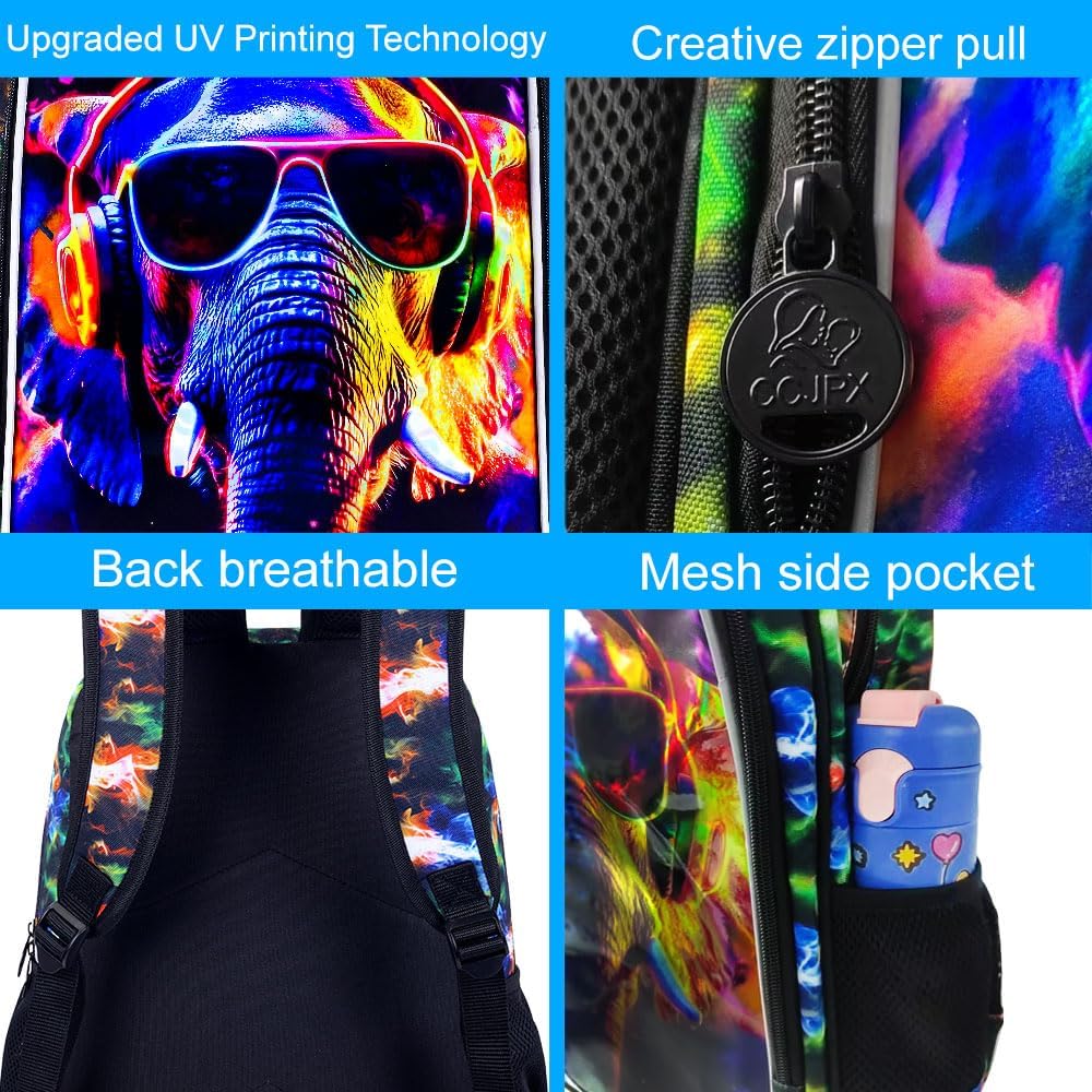 3Pcs Backpack for Boys, 17" Kids Bookbag with Lunch Box, School Backpacks for Elementary Preschool Kindergarten