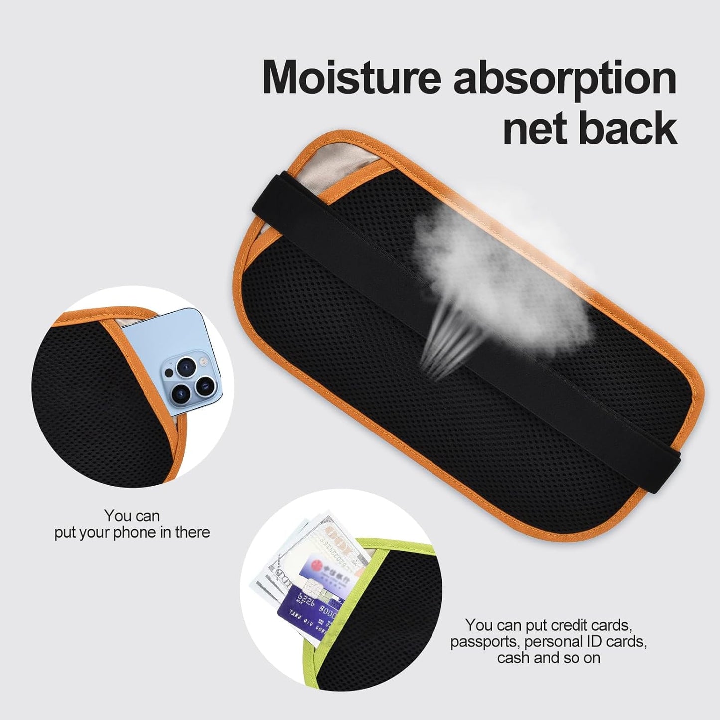 RFID Blocking Money Belt for Men Women, Slim Fanny Pack for Travel,Running,Conceal Waist Wallet for Passport Holder,Phone,Cash(Brown Orange)