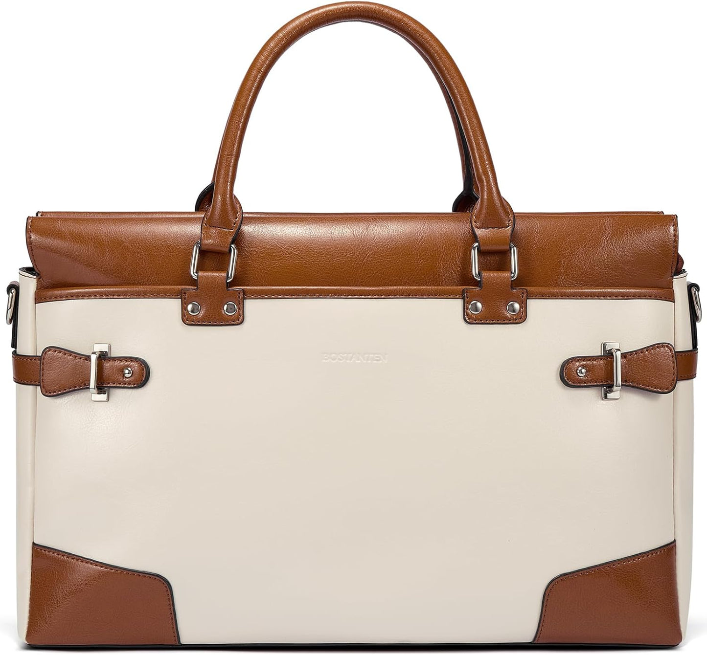 BOSTANTEN Briefcase for Women Leather Laptop Bag 15.6 inch Computer Messenger Office Business Work
