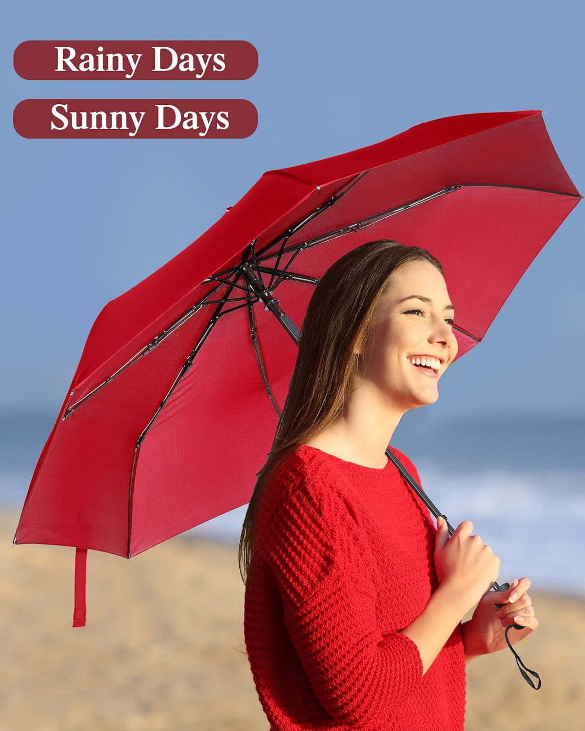 Wesiti 10 Pack Rain Umbrellas Bulk Automatic Open Close Collapsible Umbrella for Men Women