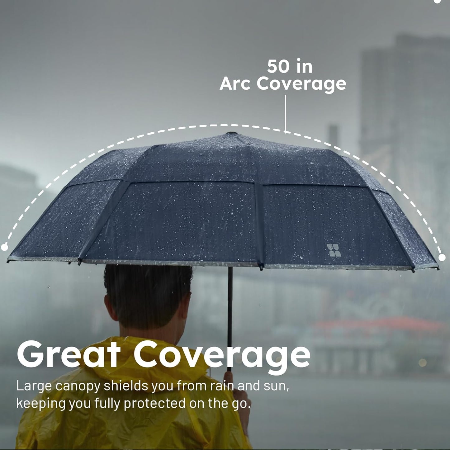 Weatherman Premium Collapsible Travel Umbrella - Windproof, Compact, Easy Auto Open - Resists Up to 55 MPH Winds - Perfect for Rain, Wind, Backpack, Car - Folding Umbrella (Blush)