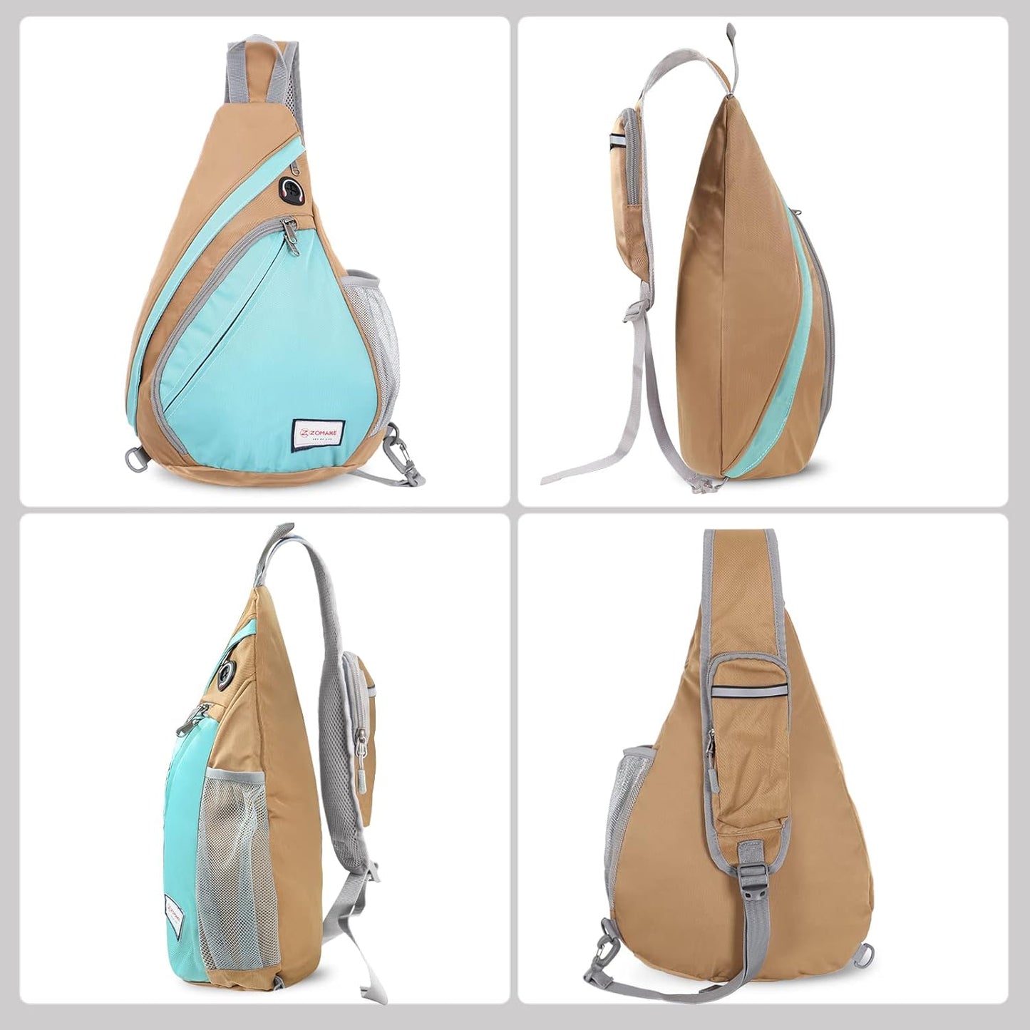 ZOMAKE Sling Bag,Small Crossbody Sling Backpack,Water Resistant Shoulder Daypack for Travel,Anti