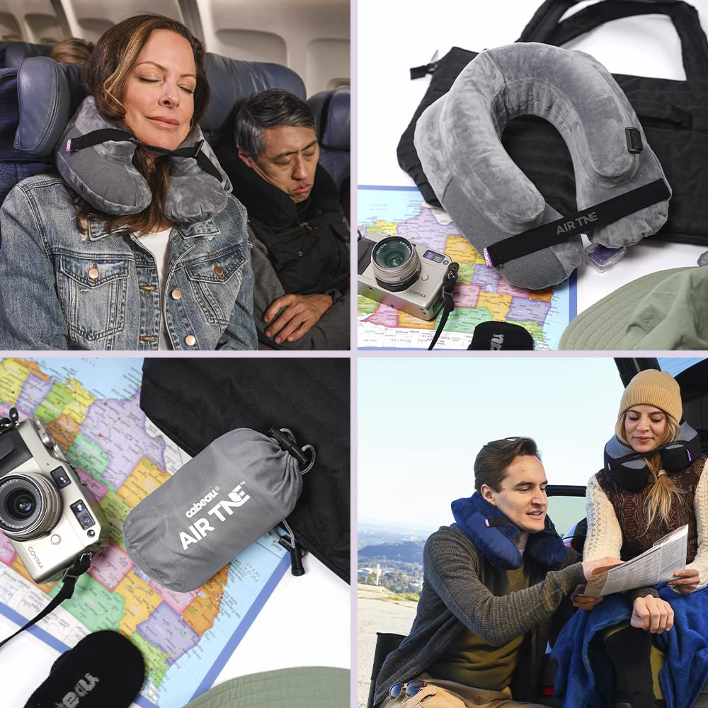 Cabeau Inflatable Travel Pillow – Air TNE – Adjustable, Lightweight, and Supportive for Sleeping on