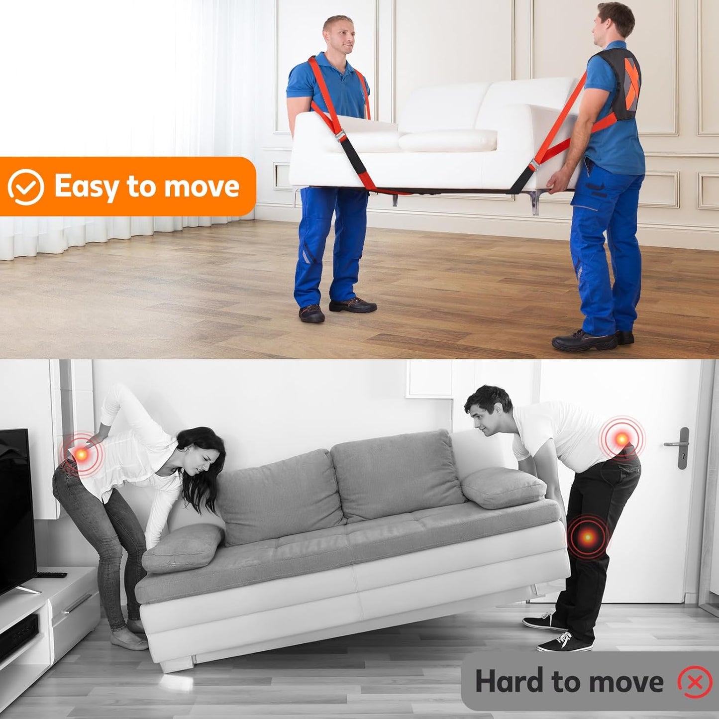 Lifting Moving Straps for Heavy Furniture: 2-Person Lifting & Moving System - Moving Furniture