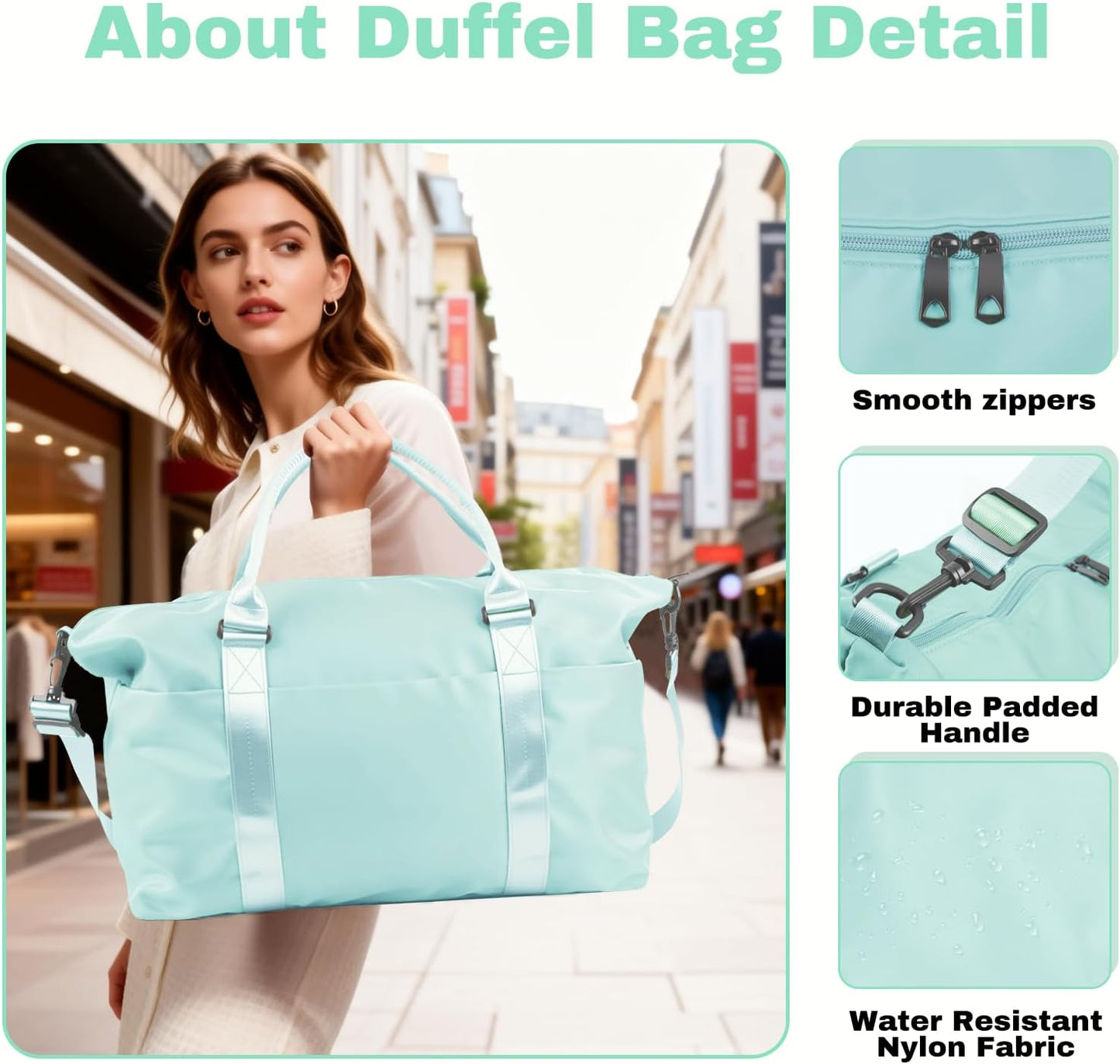 Weekender Duffel Bags for Women, Travel Totes Bag for Airplane Essentials, Overnight Bags for Women with Trolley Sleeve, Large Carry On Hospital Bag for Labor and Delivery, Sport, Gym