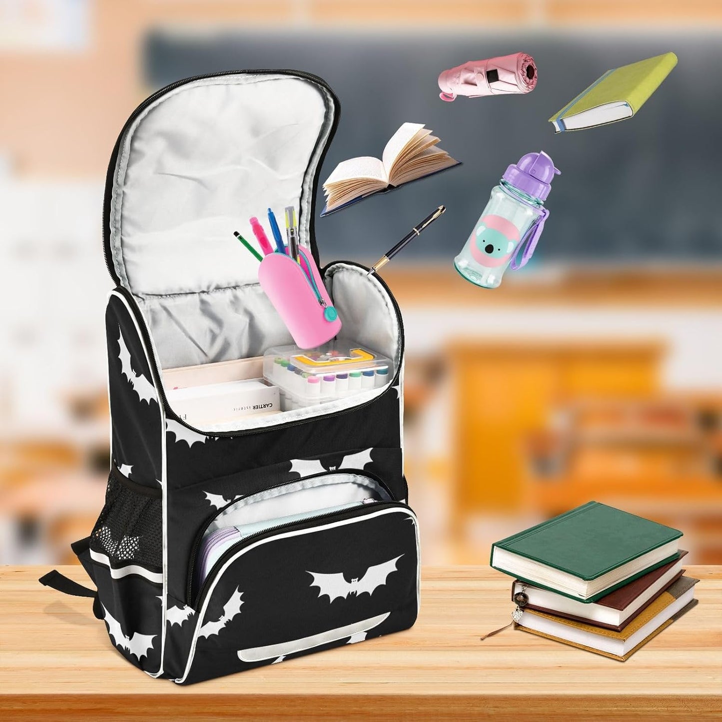 Bats Gothic Cute Backpack For Girls Kids Backpack Boys Teen School Bag Bookbag Travel Daypacks