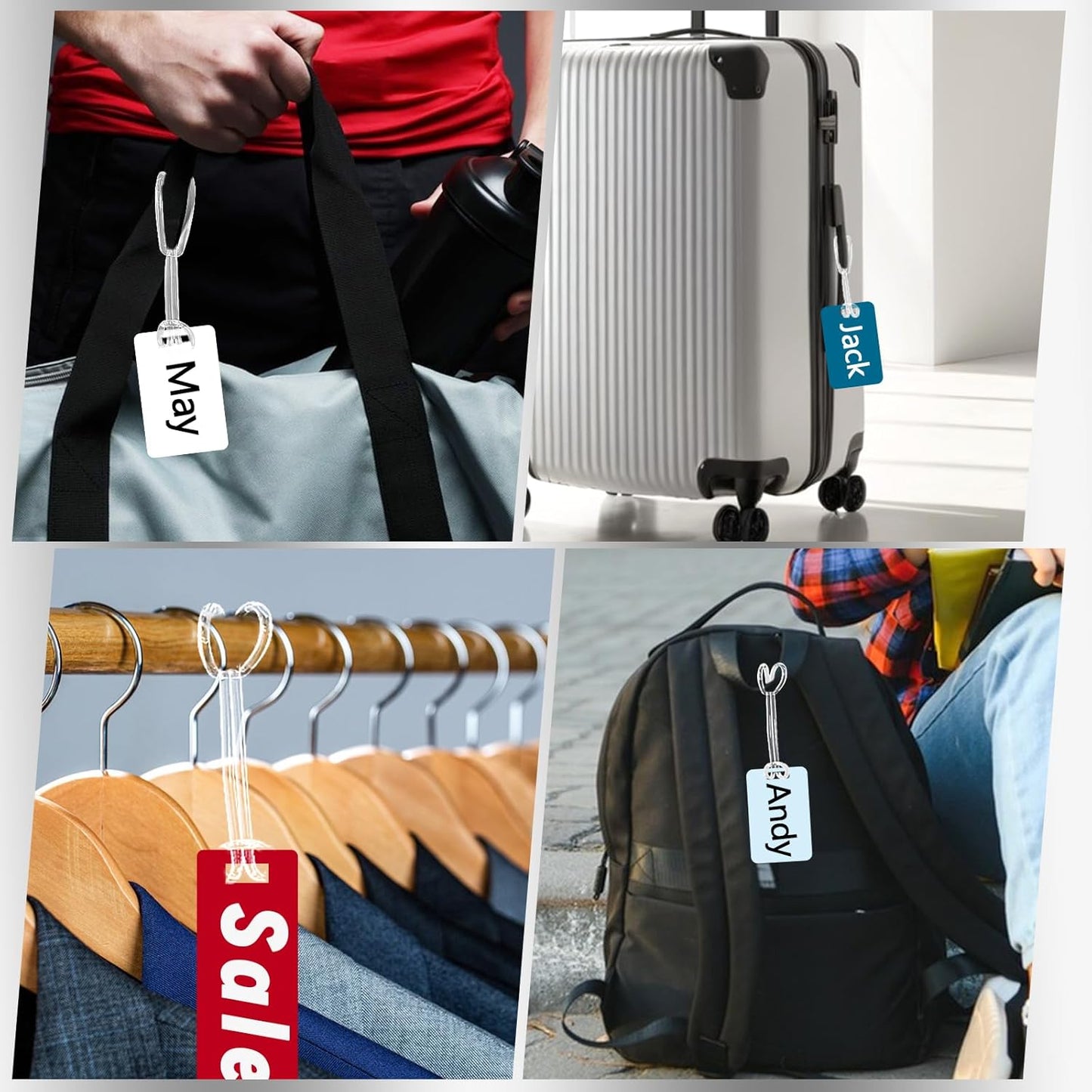 200 Pcs Clear Plastic Luggage Straps 6 Inch Clear Worm Loops Luggage Tag Straps Name Tag Loop for Bag Tags,Identification Cards ID