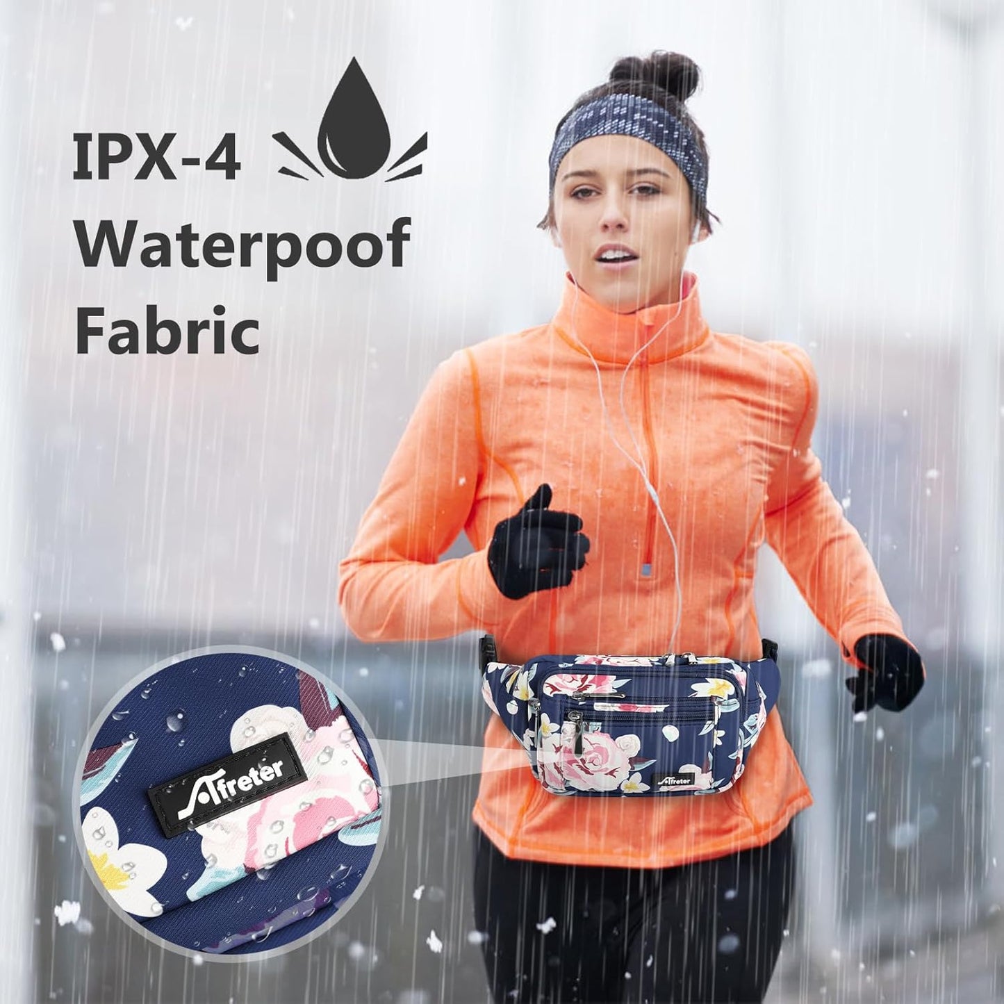 Waist Pack Bag Fanny Pack for Men&Women Hip Bum Bag with Adjustable Strap for Outdoors Workout Traveling Casual Running Hiking Cycling (New Blue Flowers)