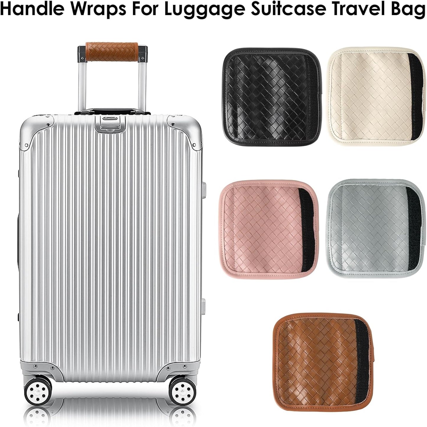 Luggage Handle Wraps -Suitcase Handle Wraps Travel Bag Handle Covers Suitcase Identifier Luggage Makers Covers(3Pcs-Brown)