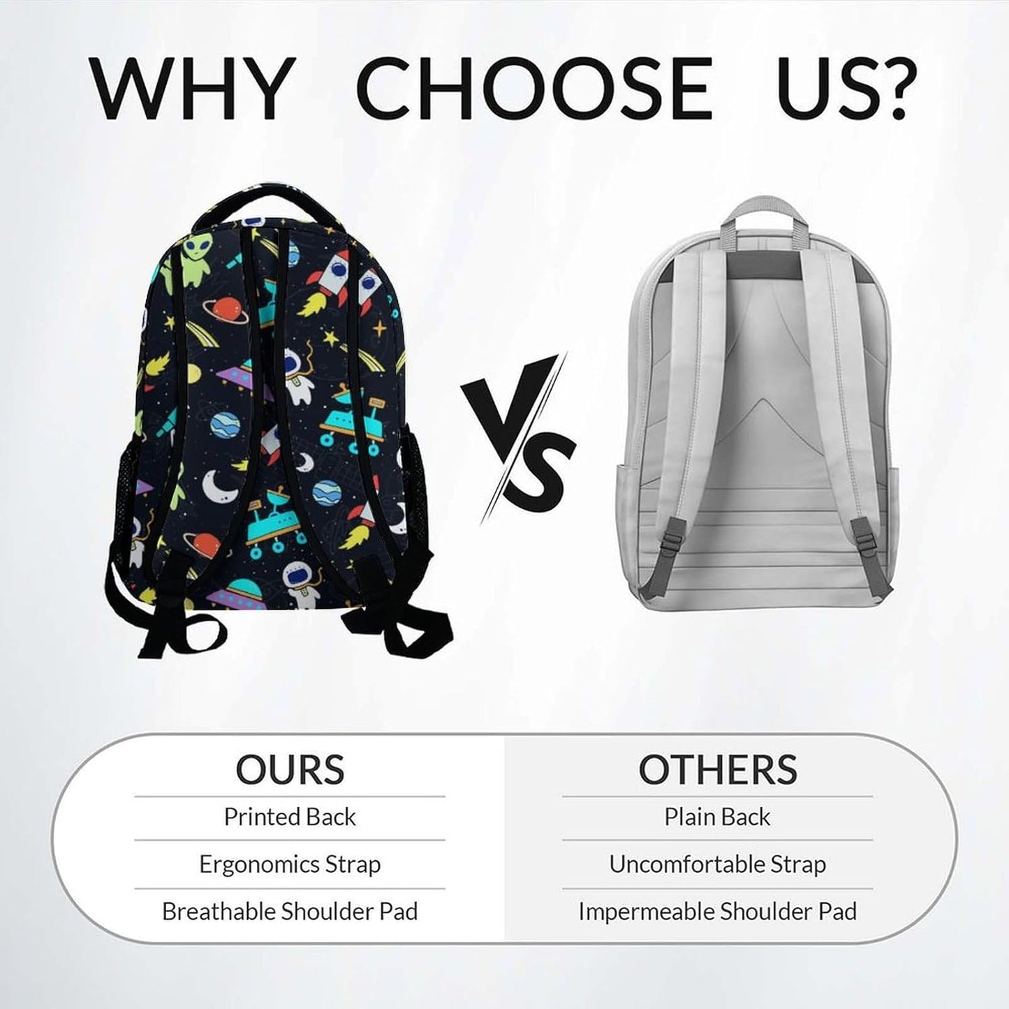 Backpack for School - 17 Inch Custom Space Backpack for Kids - Personalized Cool Bookbag for Primary Middle
