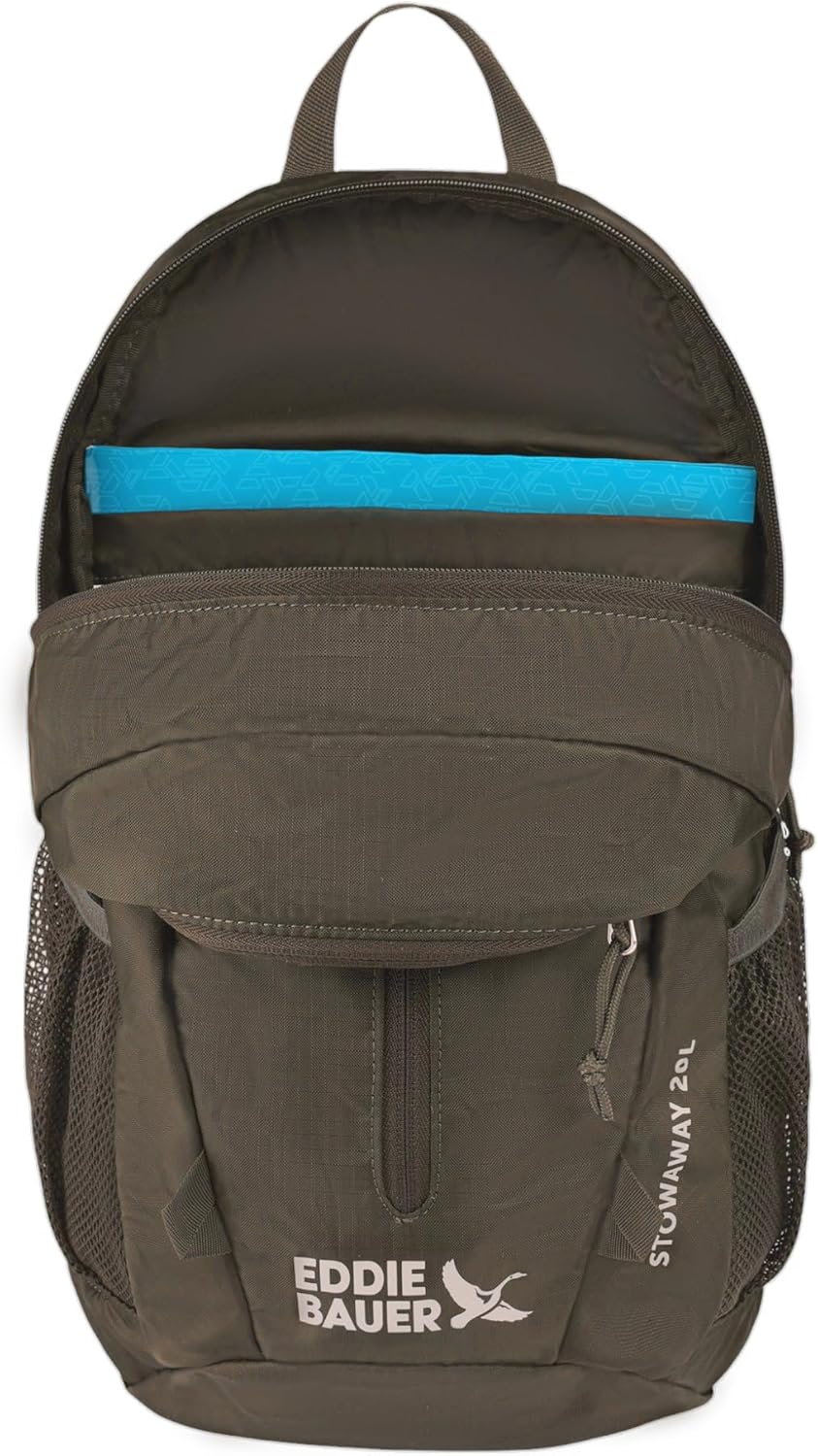 Eddie Bauer Stowaway Packable Backpack | Travel | Outdoor | Lightweight | Foldable | Durable | Ripstop Polyester | 20L - Dark Forest