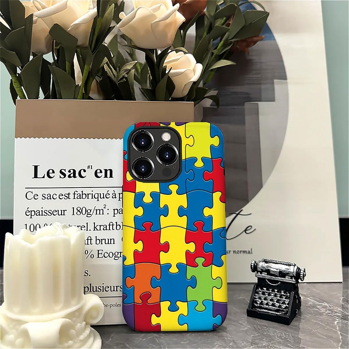 SEized Case Compatible with for iPhone 16 Pro,Color Puzzle Autism Phone Case for Girl Women Boy Men,Durable Protection Phone Case for iPhone 16 Pro