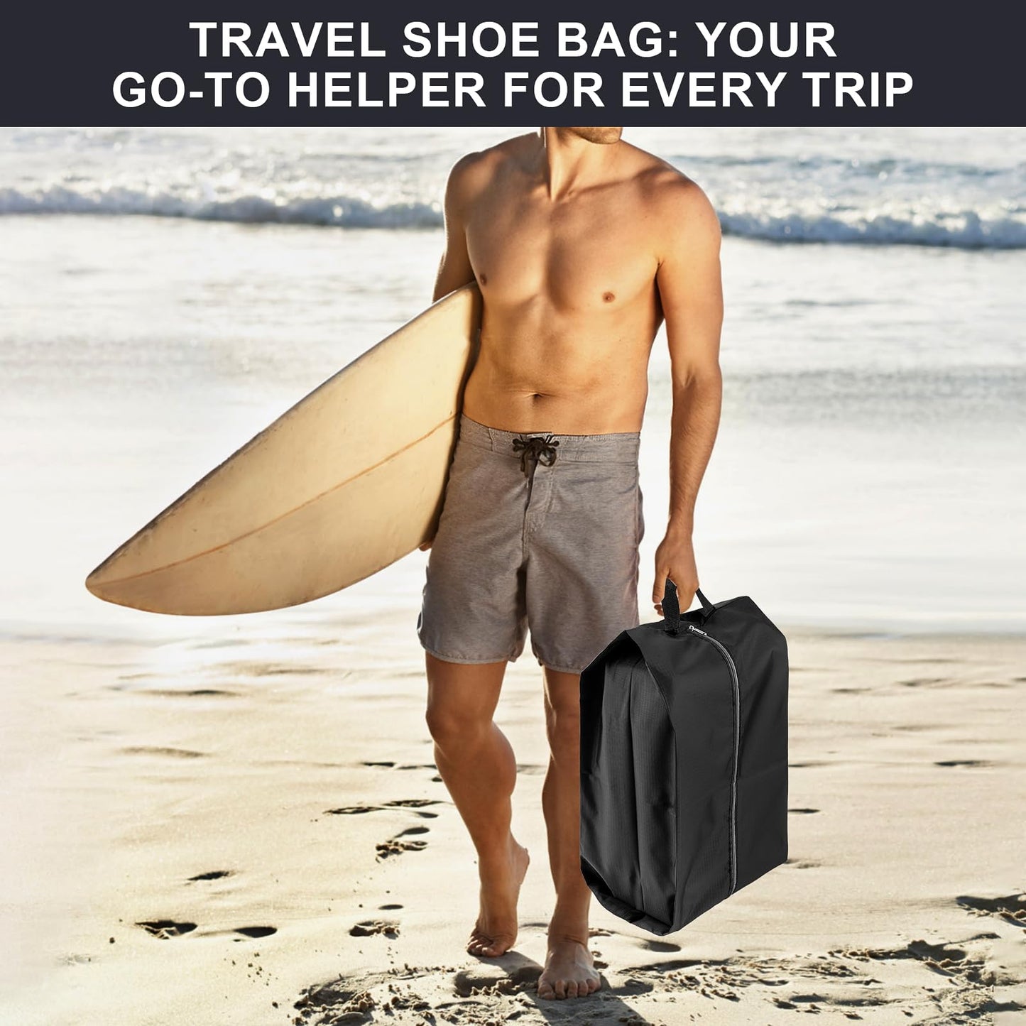 Shoe Bags for Travel, 4 Pack Extra Durable Travel Shoe Bags for Storage and Packing, Reusable