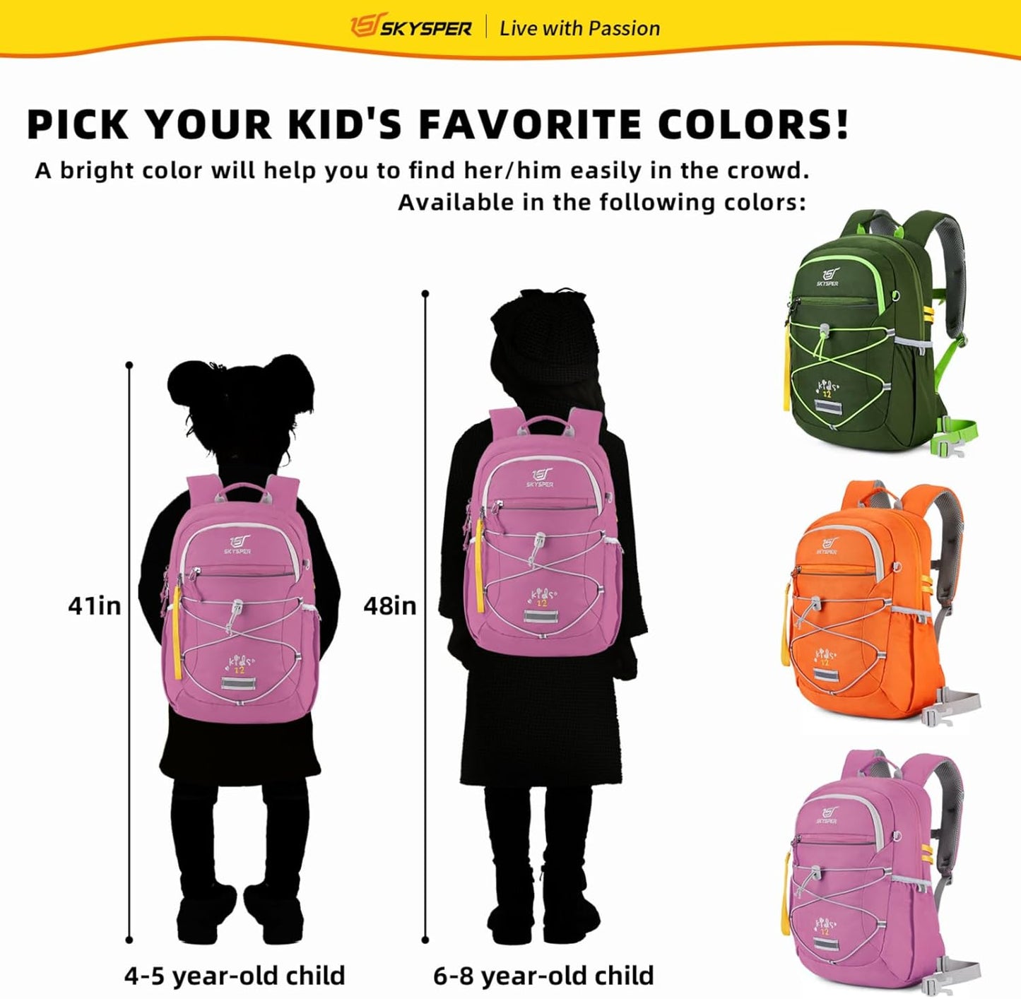 SKYSPER Kids Backpack 12L Children School Bag Child Boy Girl Pack Ages 4-8 for Traveling Day Trips Classes Camping(Purple)