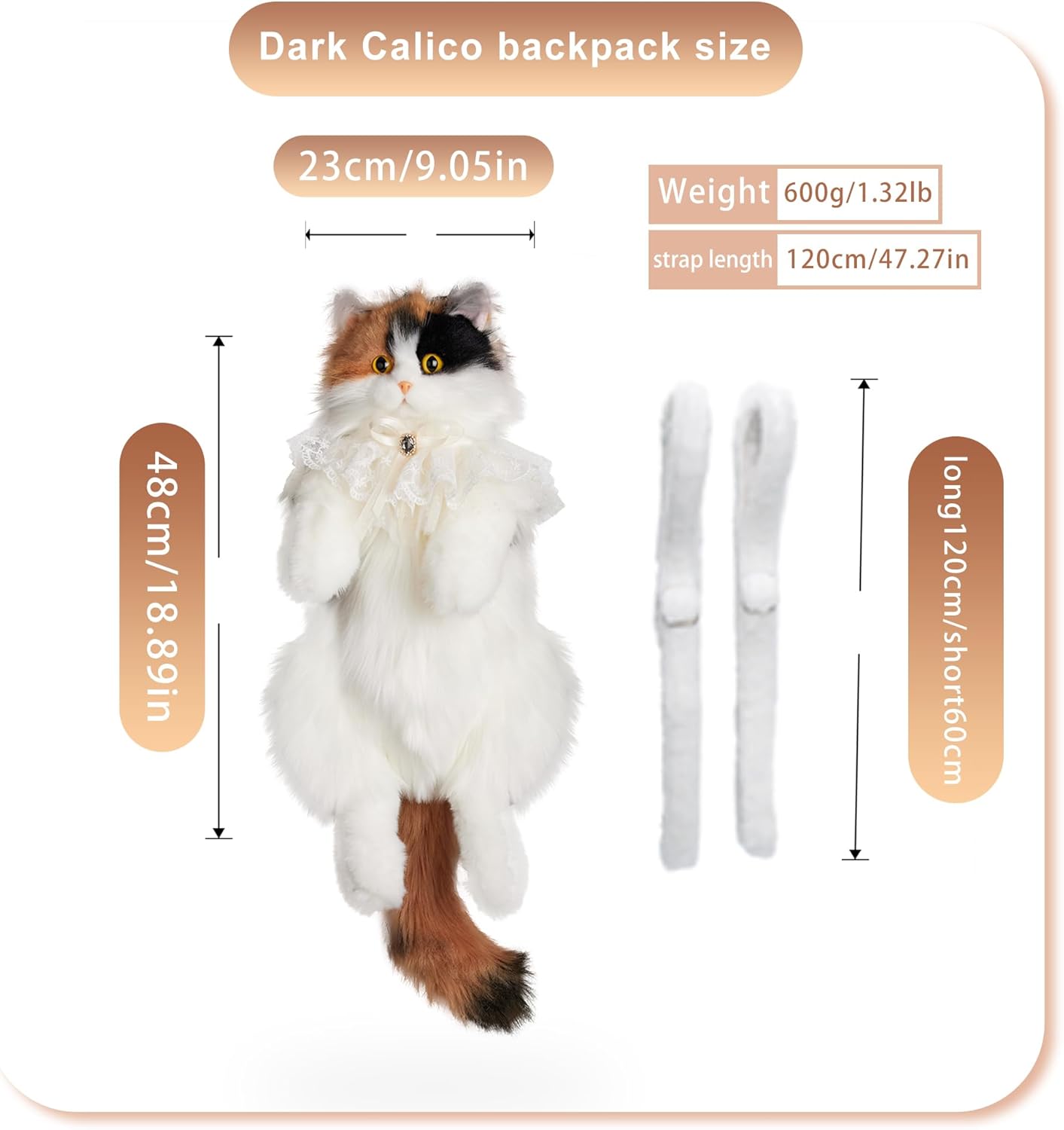 Chongker Stuffed Realistic Cat Plush Backpack - Cute and Soft Stuffed Animal Backpack with