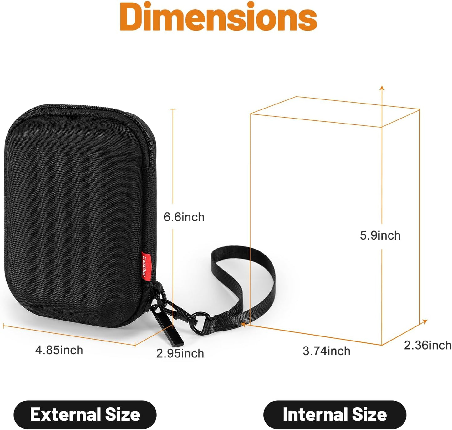 Cwatcun Waterproof Digital Camera Case - Lightweight Small Camera Bag Compatible with Canon, Sony, Kodak, Fujifilm,Compact Protective Carrying Case for Travel & Outdoor Photography
