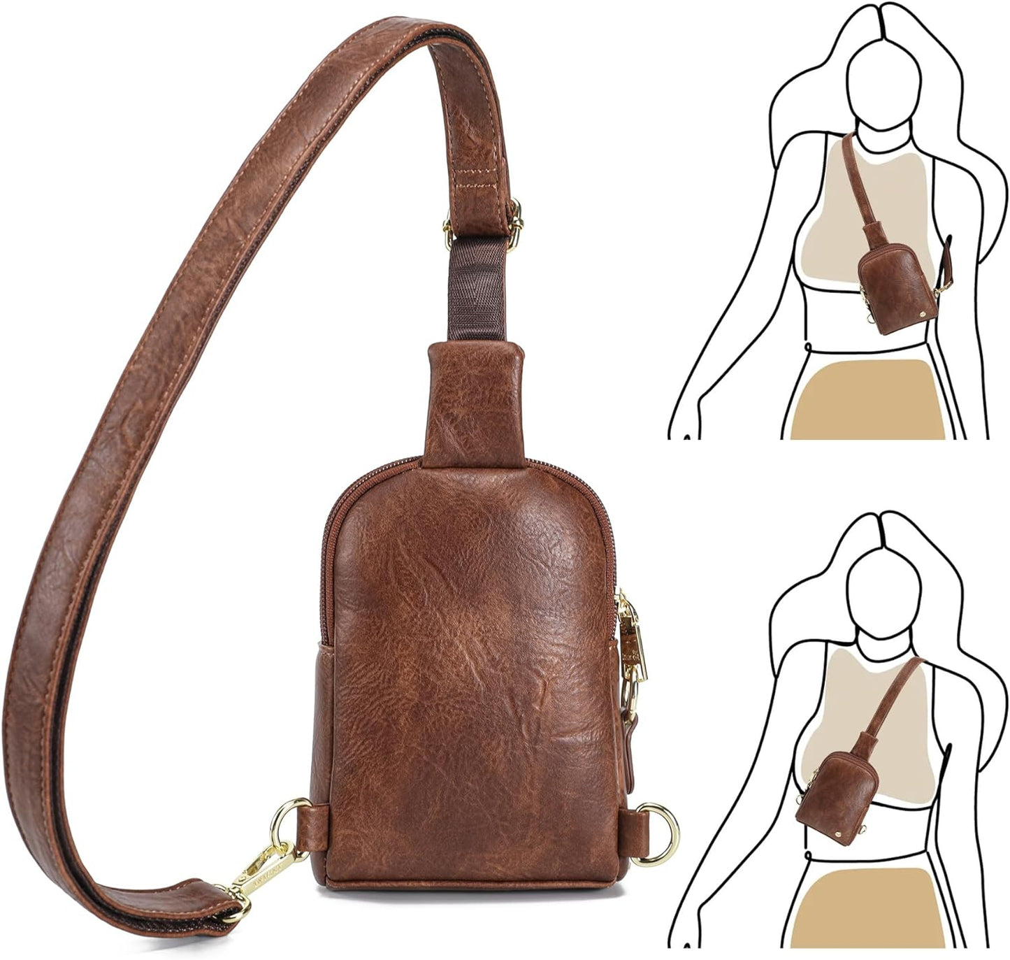 INICAT Travel Small Sling Bag Faux Leather Crossbody Bags Women Cross Body Bag Purses for Woman