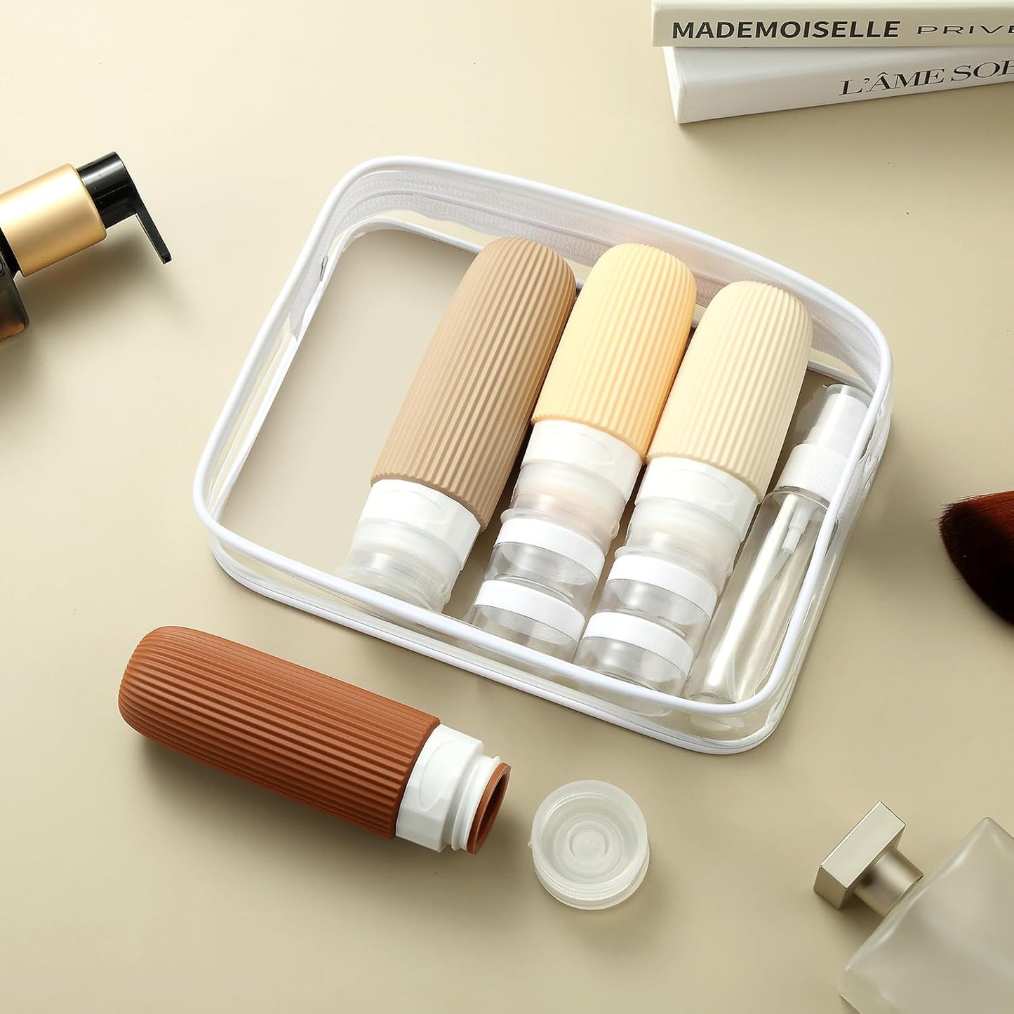 16 Pack Travel Bottles Set, TSA Approved Leak Proof Silicone Squeezable Containers for Toiletries