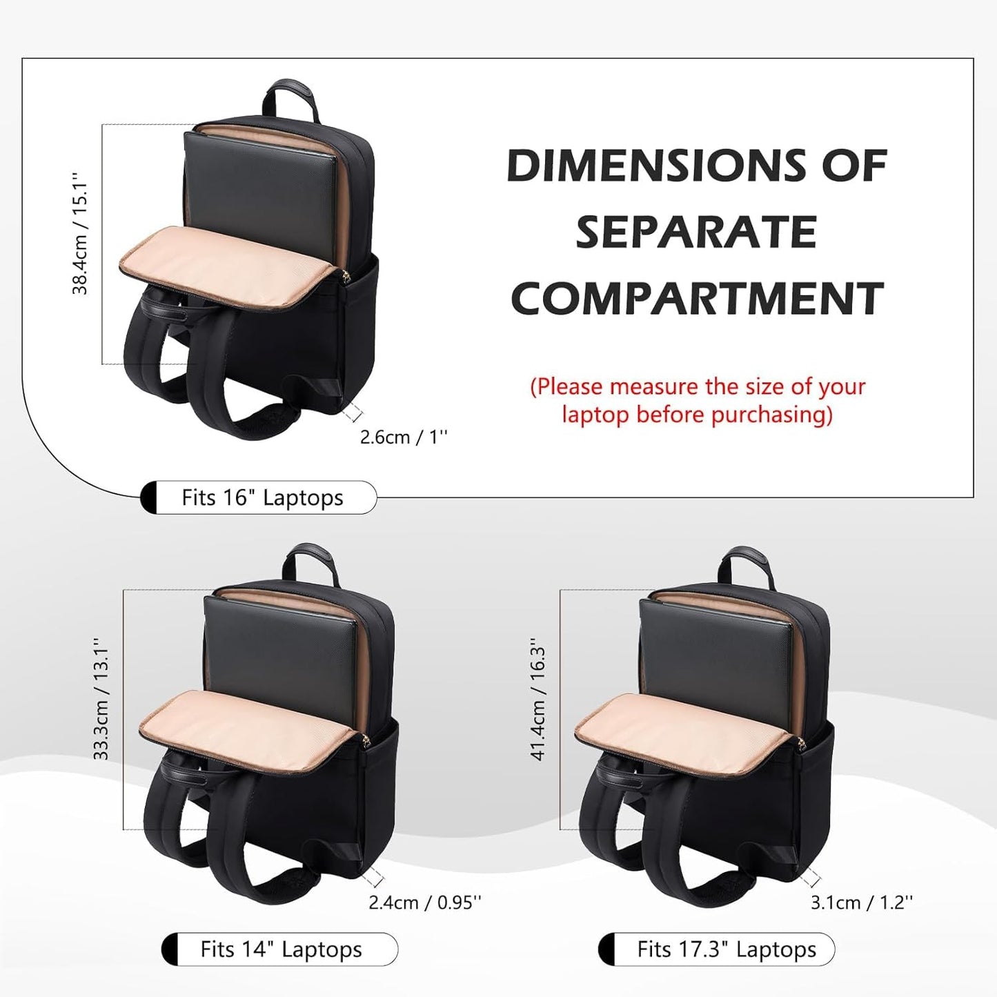 Slim Laptop Backpack for Women, Lightweight Business Backpack for Women Computer Bag Purse for
