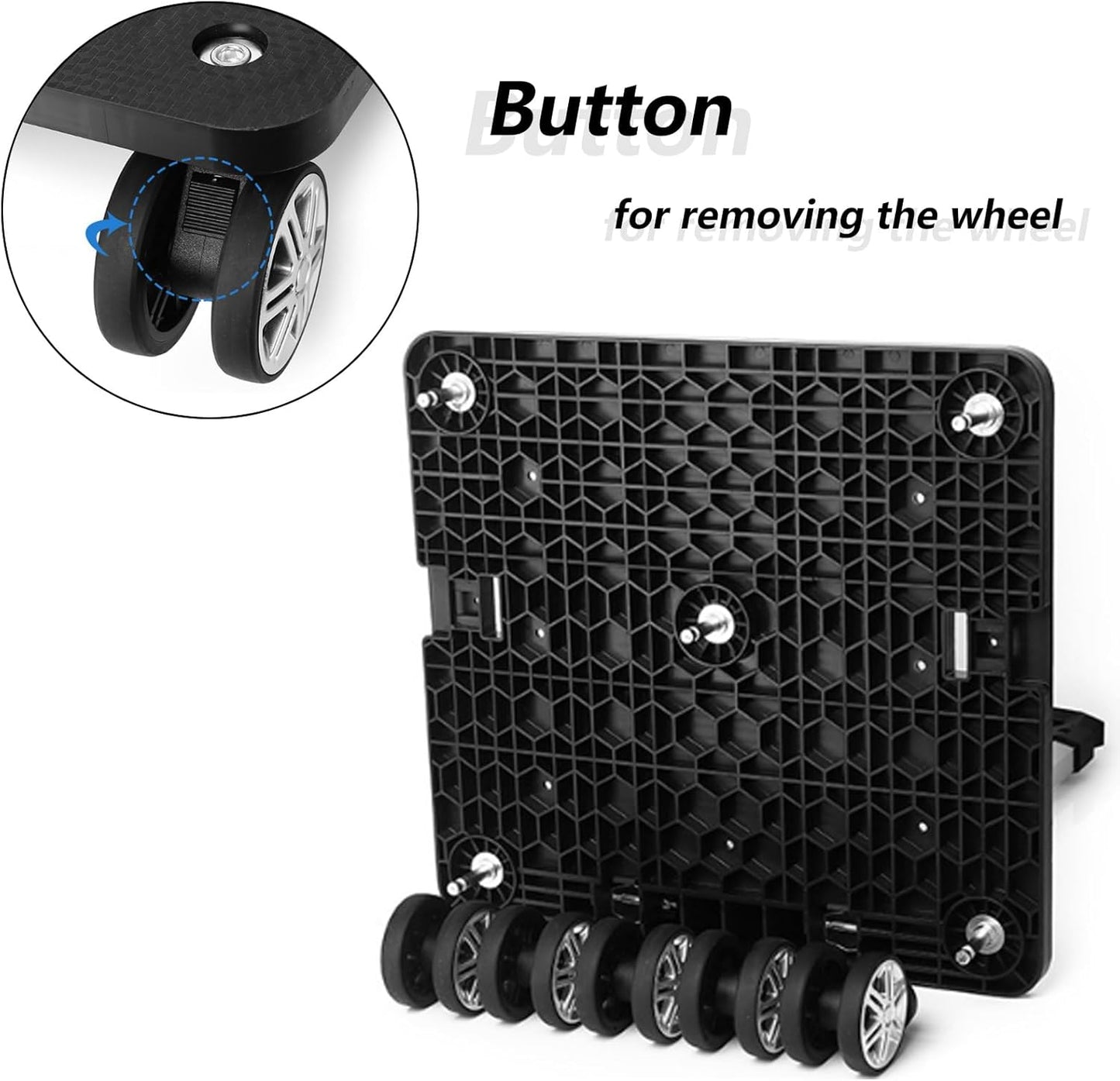 Backpack Trolley with 5 Wheels Folding Compact Lightweight Luggage Cart Spinner Rolling Luggage Cart for Bags, Pet Carriers, Dog Backpacks Carriers