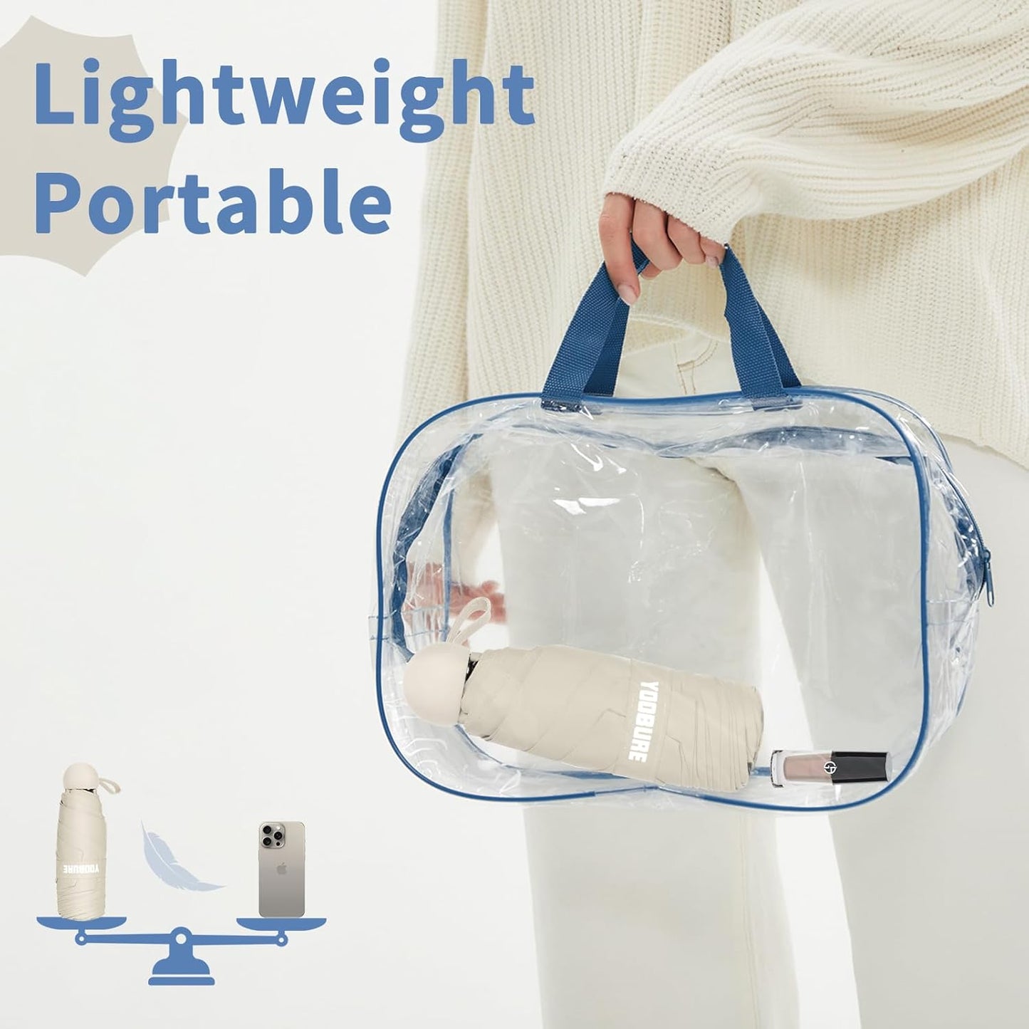 Yoobure Travel Umbrella Portable Compact Umbrellas, Pocket Mini for Purse, Umbrellas for UV Sun &