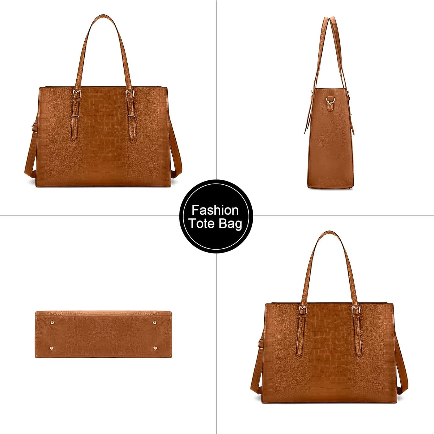 Laptop Bag for Women 15.6 Inch Laptop Tote Bag Leather Classy Computer Briefcase for Work