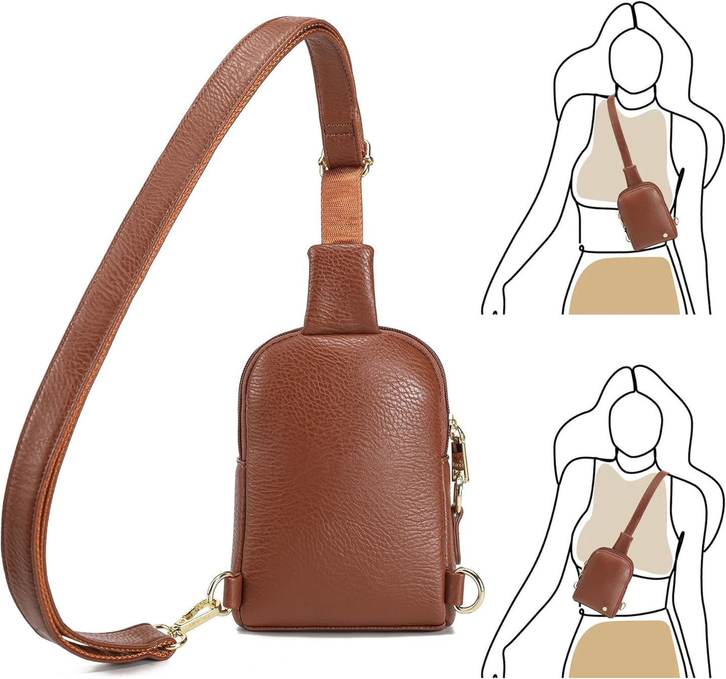 INICAT Travel Small Sling Bag Faux Leather Crossbody Bags Women Cross Body Bag Purses for Woman
