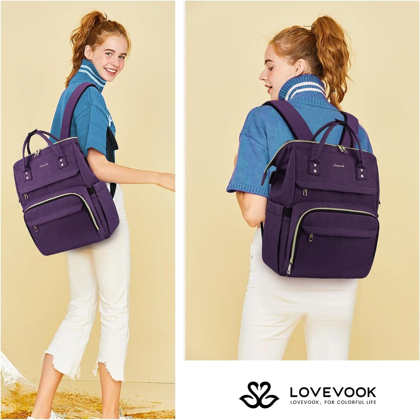 LOVEVOOK Laptop Backpack for Women,18 Inch Professional Womens Travel Backpack Purse Computer