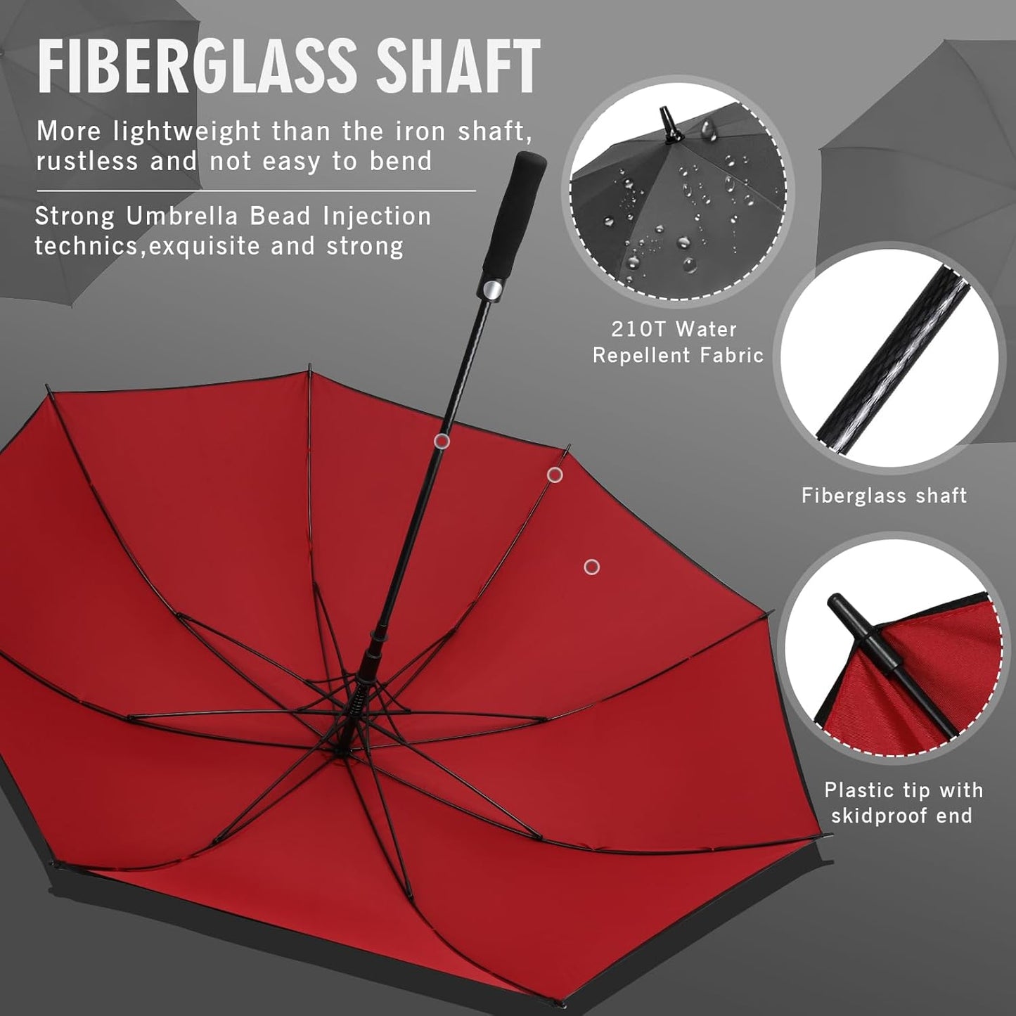 ZOMAKE Golf Umbrella Windproof, Extra Large Oversized Heavy Duty Double Canopy for Rain, Sports Games & Push Cart(51/54/62/68/72Inch)