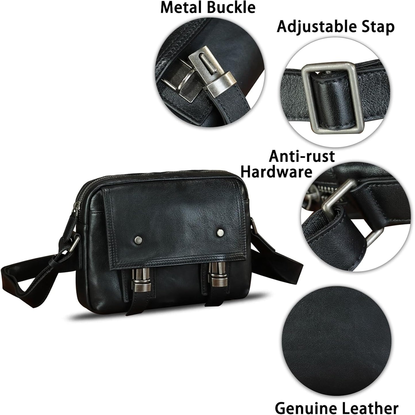 Genuine Leather Shoulder Bag Crossbody Bag for Men Vintage Real Leather Satchel for Men Messenger Bag for Work Travel