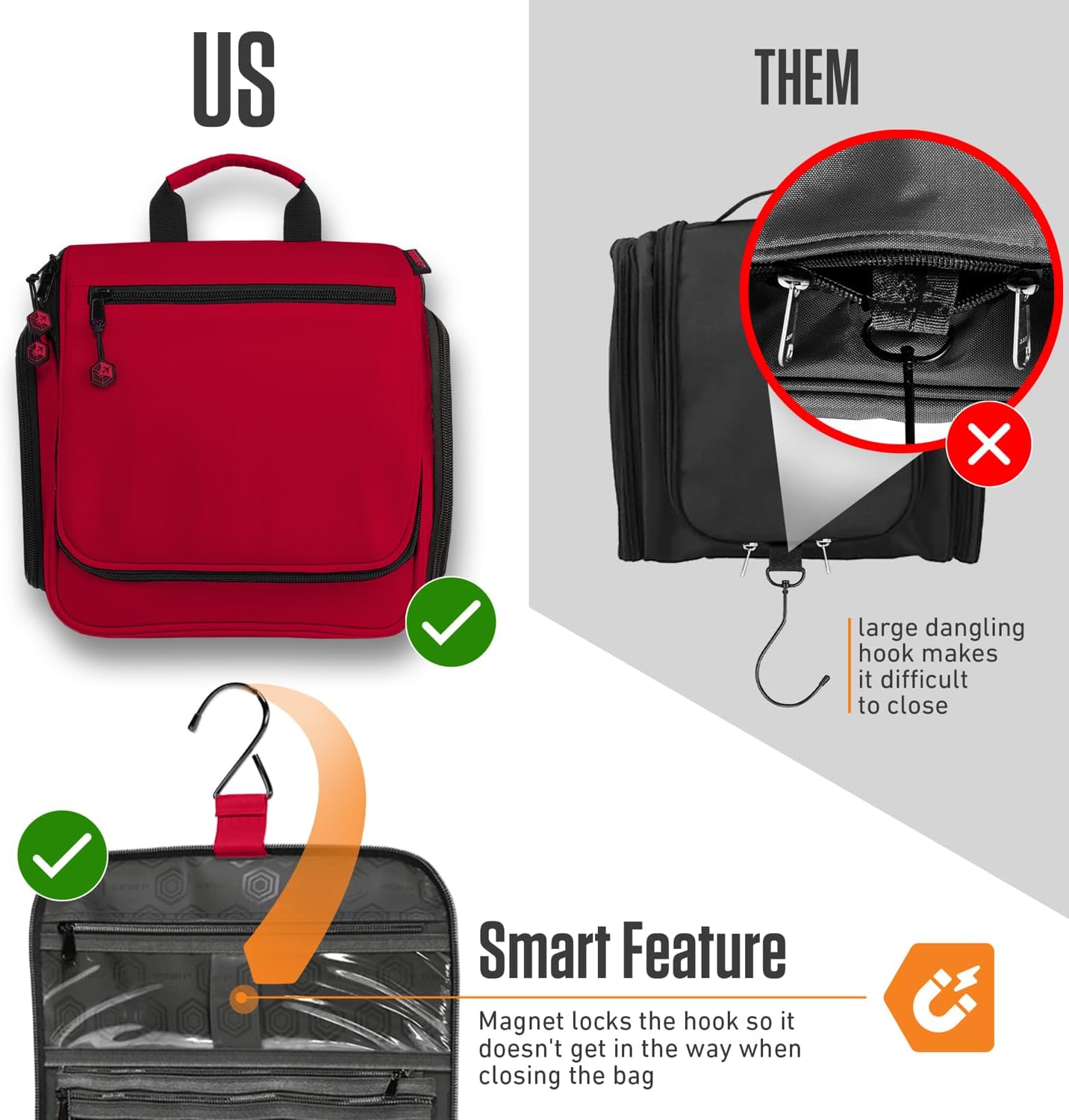 VENTURE 4TH Hanging Travel Toiletry Bag for Women & Men - Travel Organizer with Expandable