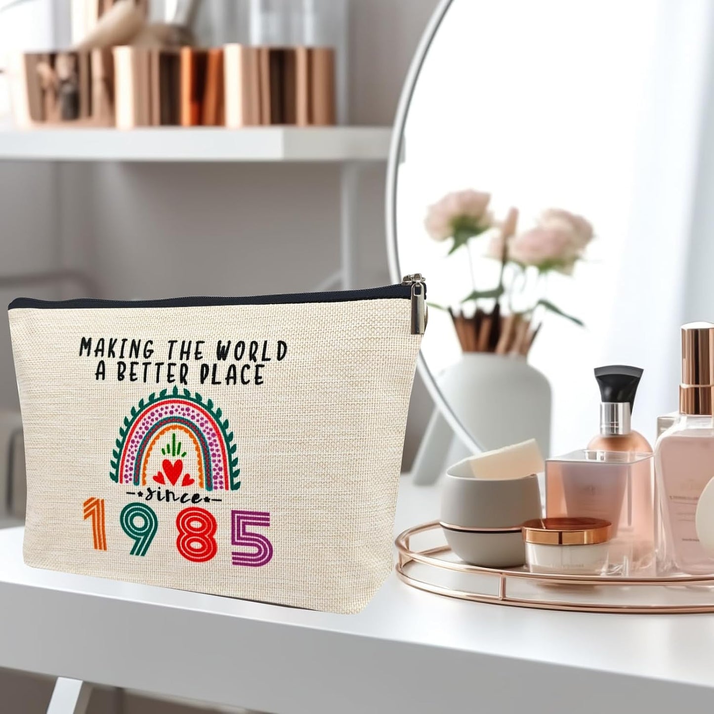 40th Birthday Gifts Women Makeup Bag, Happy 40th Birthday Decorations Woman, Best 40 Year Old Gifts