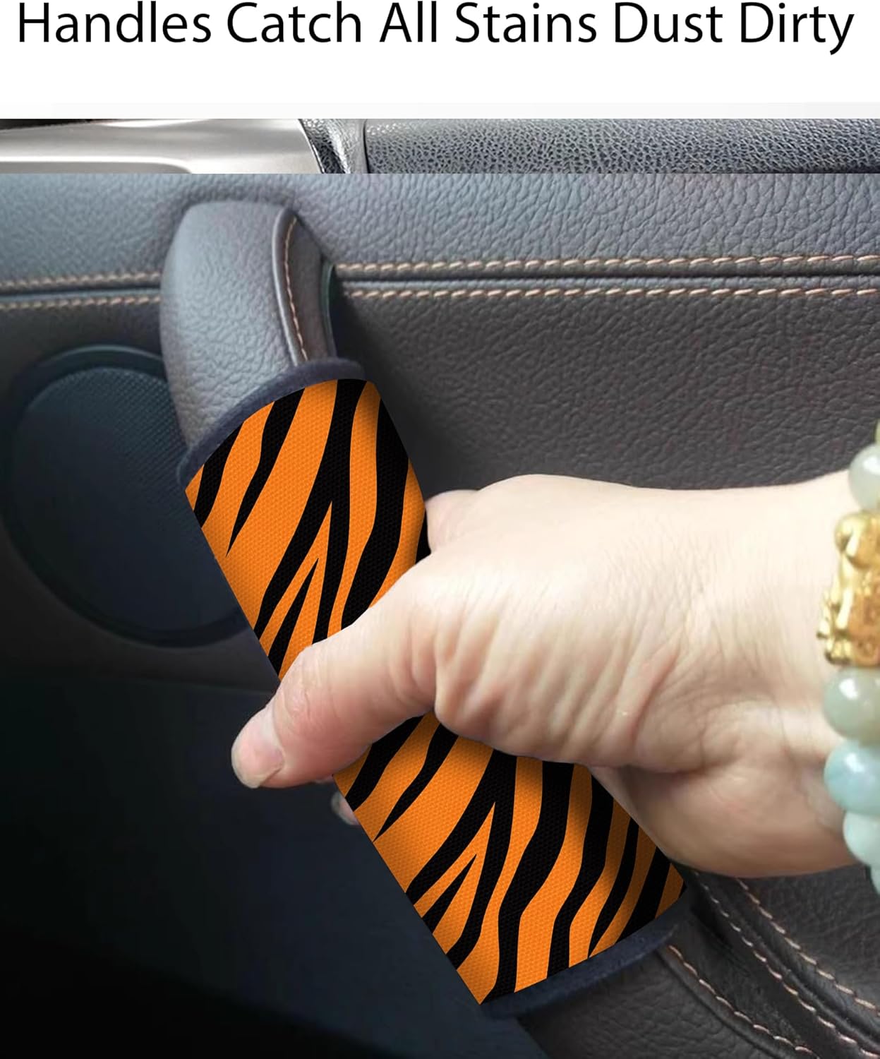 2 Pack Luggage Handle Wrap Travel Tags - Set of Luggage Tags for Suitcases, Identifiers, Marker, and Handle Covers - Cruise Accessories and Travel Gifts(Tiger Pattern