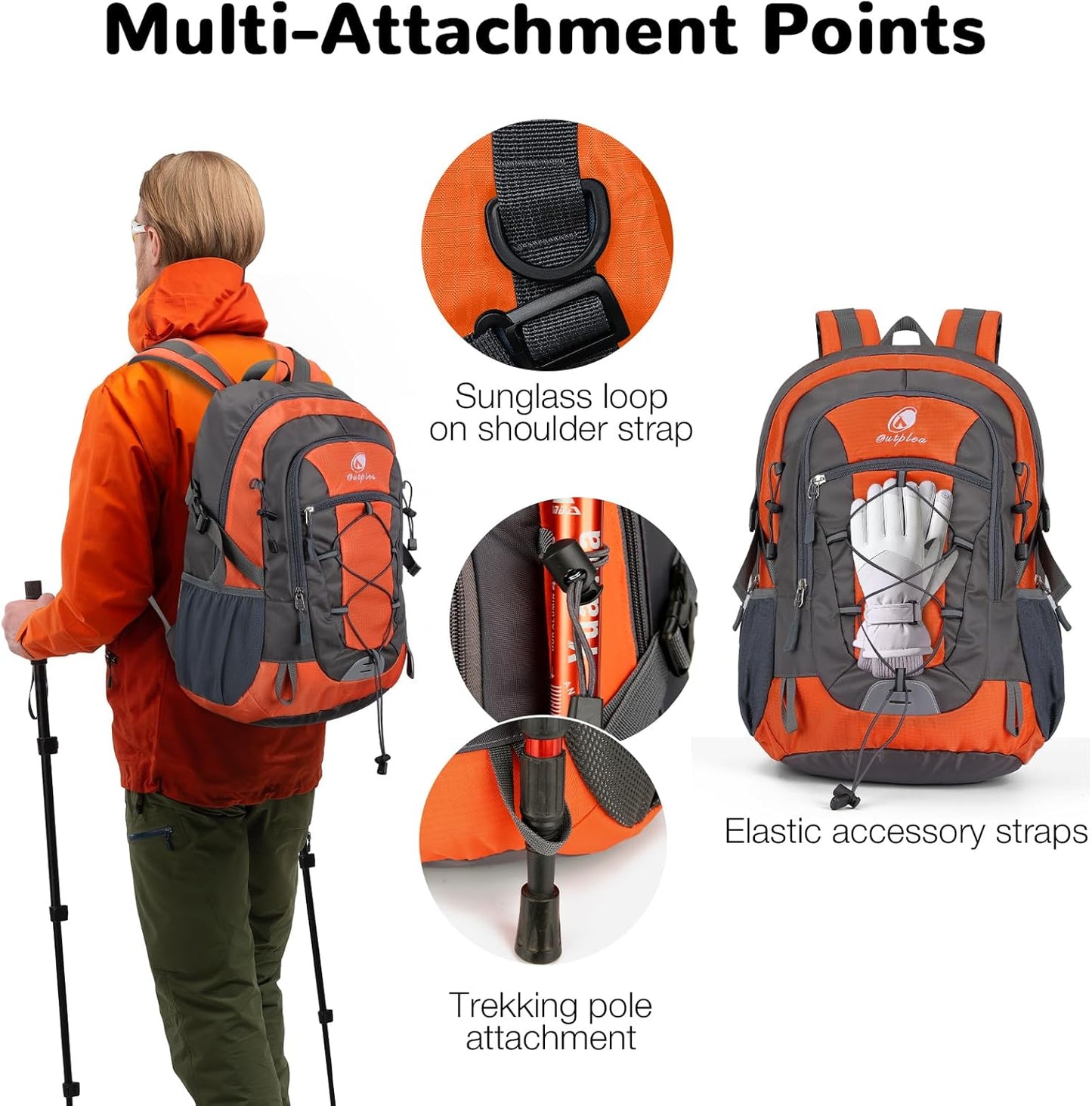 25L Small Hiking Backpack Daypack for Men Women, Waterproof Outdoor Backpack with Chest Strap for