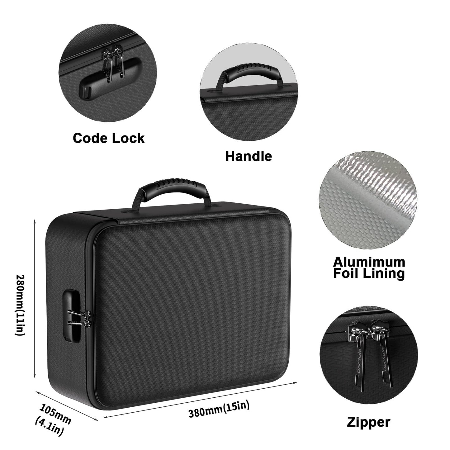 DocSafe 5200°F Fireproof Document Organizer Box with Lock, Heat Insulated
