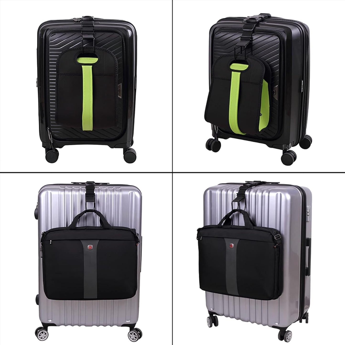 Vigorport Luggage Hook Strap,J Hook for add a Bag Luggage,Multi Adjustment Bag Strap Hook with Hands Free(Black-Large Size)