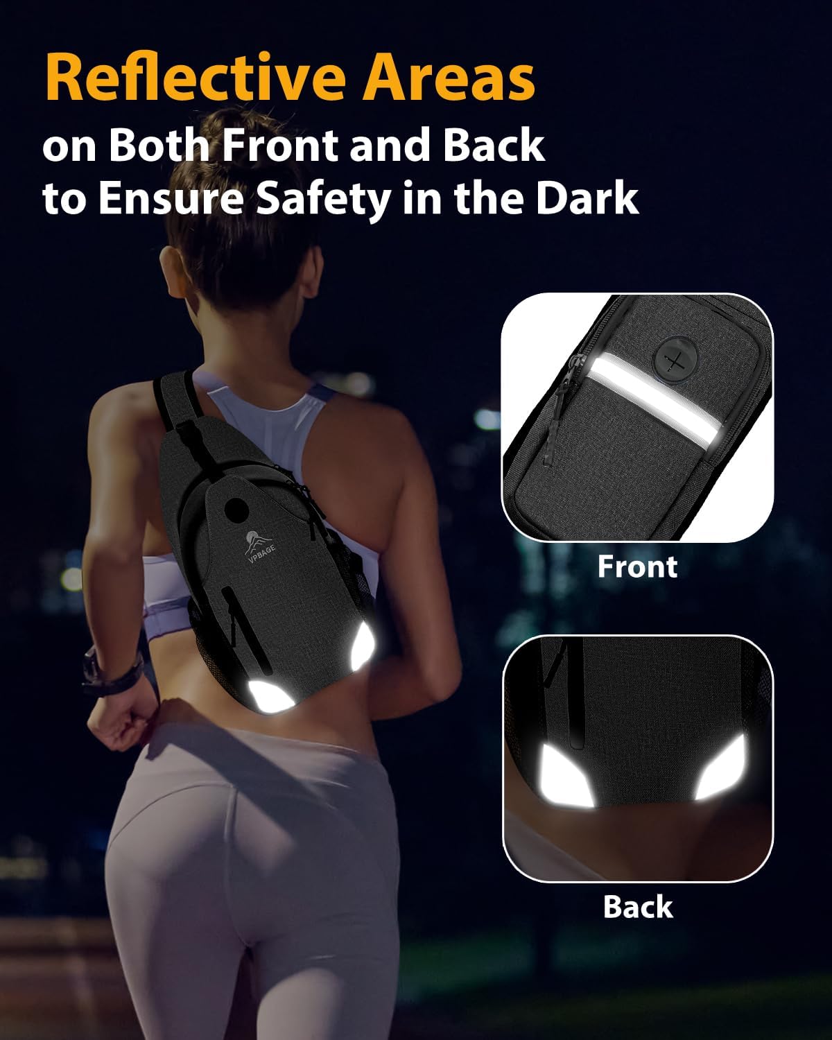 Sling Bag, Crossbody Bag for Men, Cross Body Hiking Backpack, Travel Daypack, Chest Pack with Chest Phone Holder