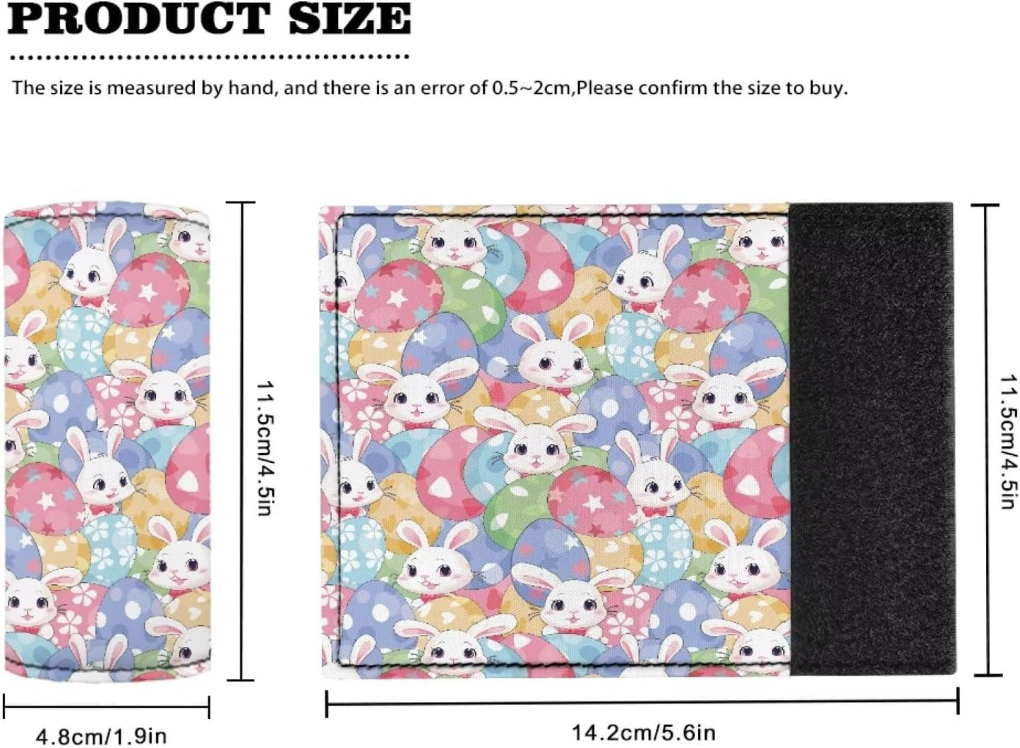 Cartoon Bunny Luggage Grip Gloves Eggs Luggage Handle Wrap Cute Suitcase Protective Handle Cover Set of 2 Pcs,Lovely Identifiers Marker Grips Protector