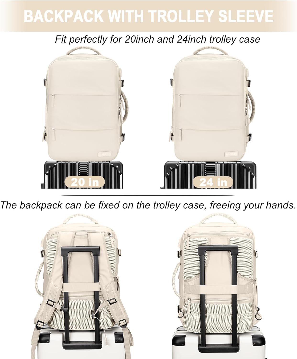 Carry On Backpack, 42L Flight Approved Travel Backpack for Men Women,Airline Approved Gym Backpack Waterproof Business Laptop Daypack Laptop Backpack,Casual Daypack for Business Weekend Hiking