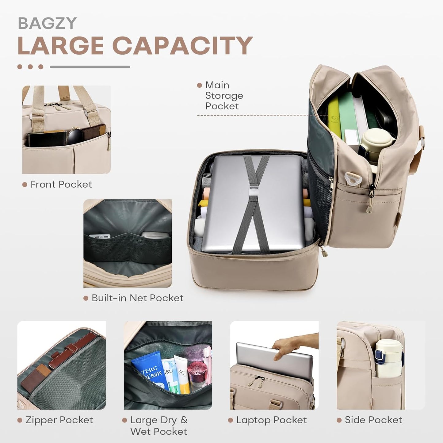 40x30x15cm Personal Item Travel Bag Expandable 40x30x25cm Gym Bag Lightweight Duffle Bag Mens Weekender Bags for Women with Wet Pocket for Overnight Hospital Carry on Bags for Airplanes Pink