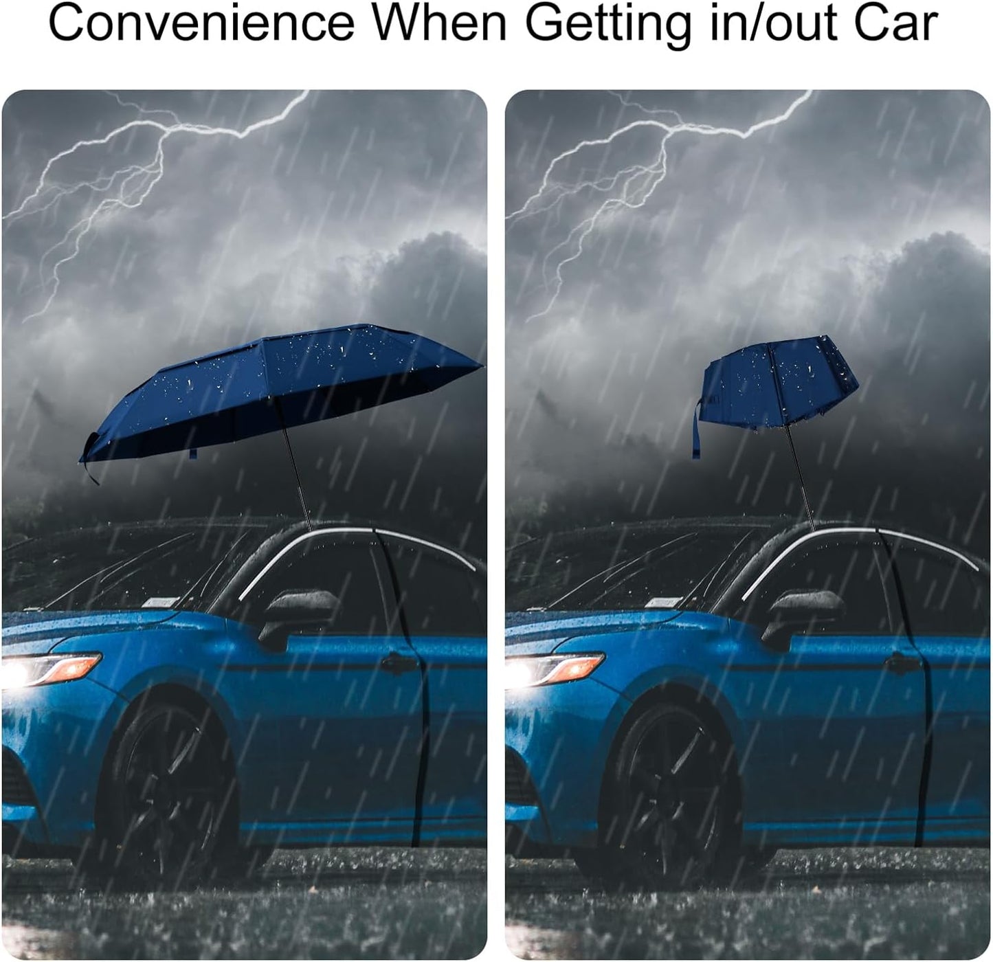 TradMall Travel Umbrella, 42/45 Inches Double Vented Canopy Windproof Automatic Strong Compact Folding Umbrellas for Rain Women and Men