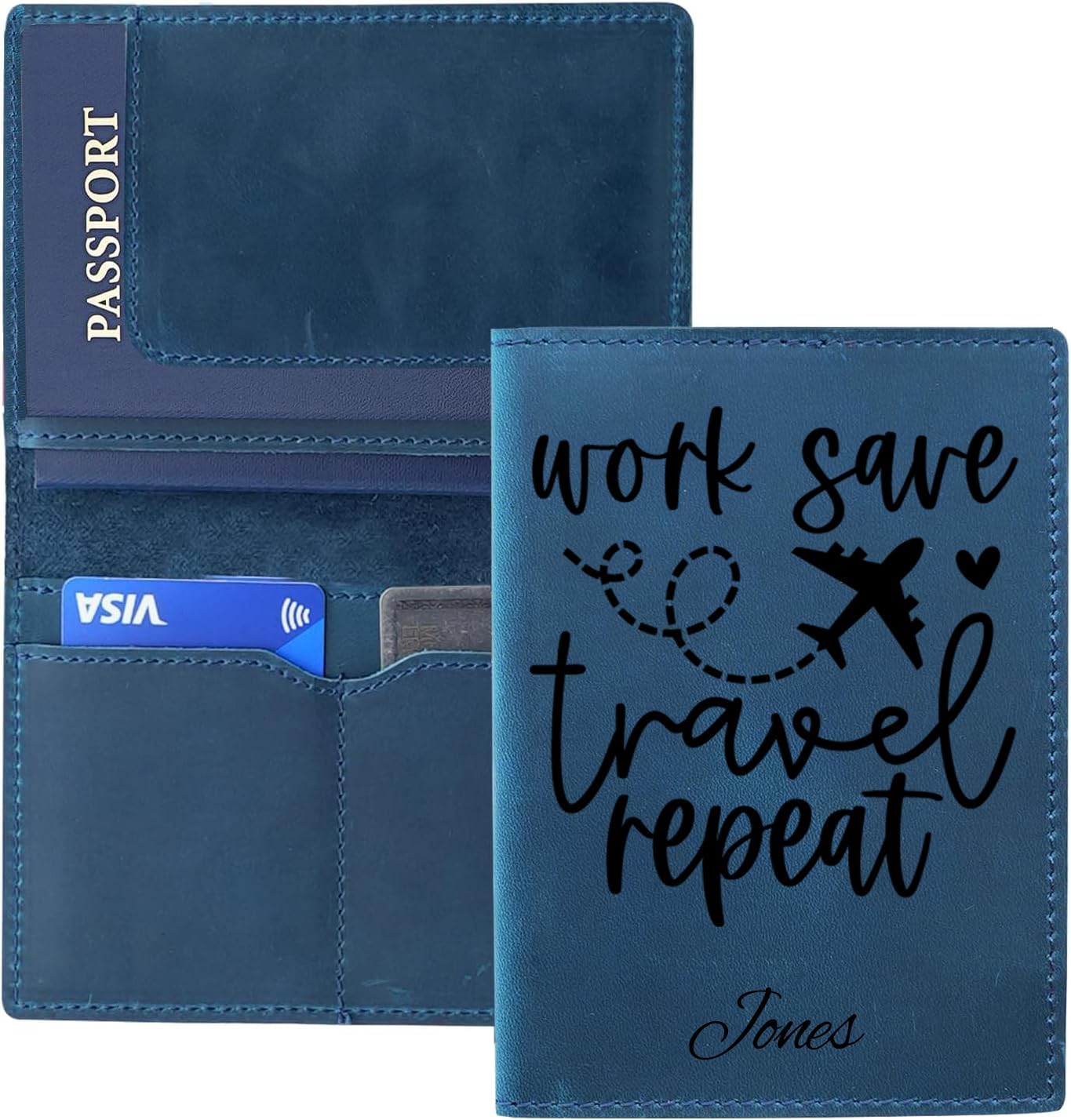 Personalized Passport Holder, Handmade Travel Wallet, Passport Cover with Card and Ticket Slot, Genuine Leather, Passport Case, Wallet for Passports
