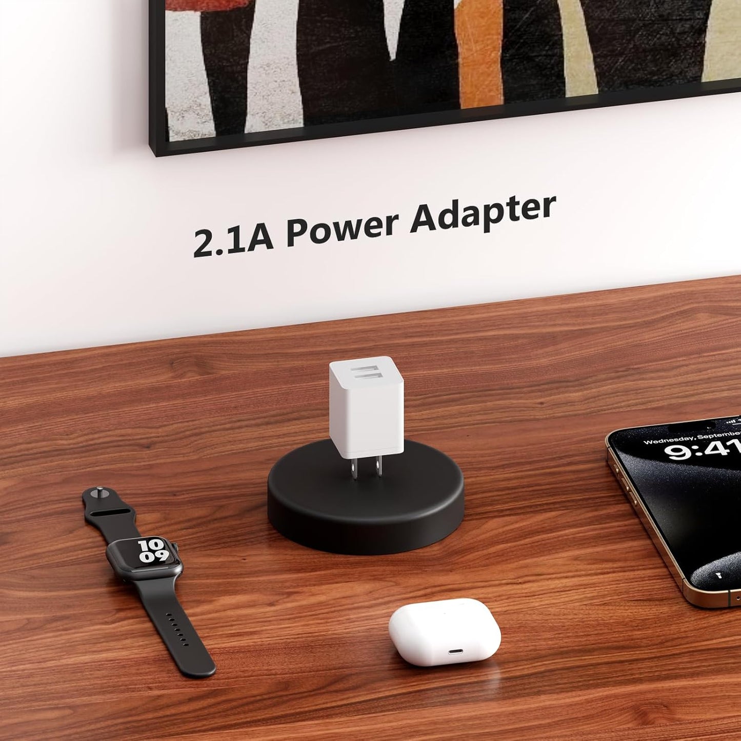 USB Charger Block, 2Pack Portable Chargers Plug, 5V 2.1A Dual USB-A Port Charging Cube,USBA Wall Charge Power Adapter Compatible with iPhone,Android,Garmin Watch,Samsung Watch,PS4 Controller and More