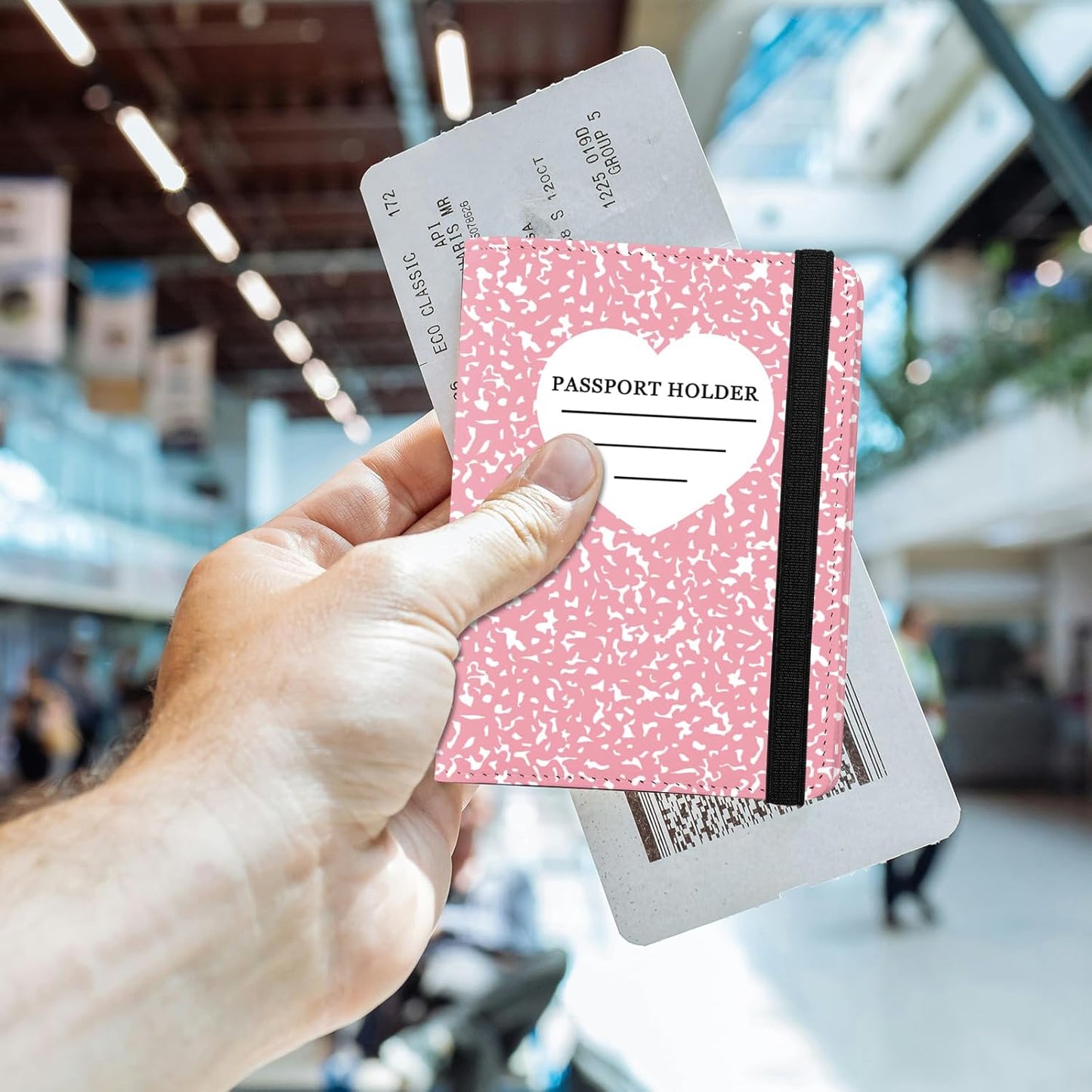Cute Passport Holder and Holder Combo Passport Cover with Compatible Wallet Credit Card Protector RFID Blocking Women Men (Pink)